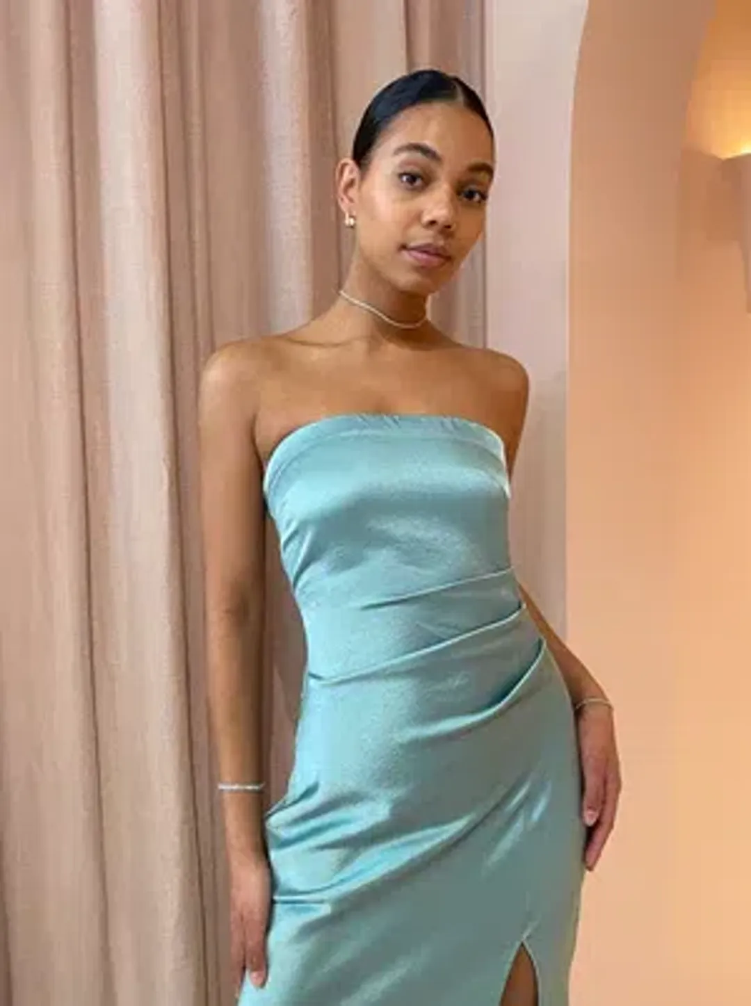 Bec & Bridge Symone Strapless Dress in Moss Green Size 10 / M for rent on The Volte - main image