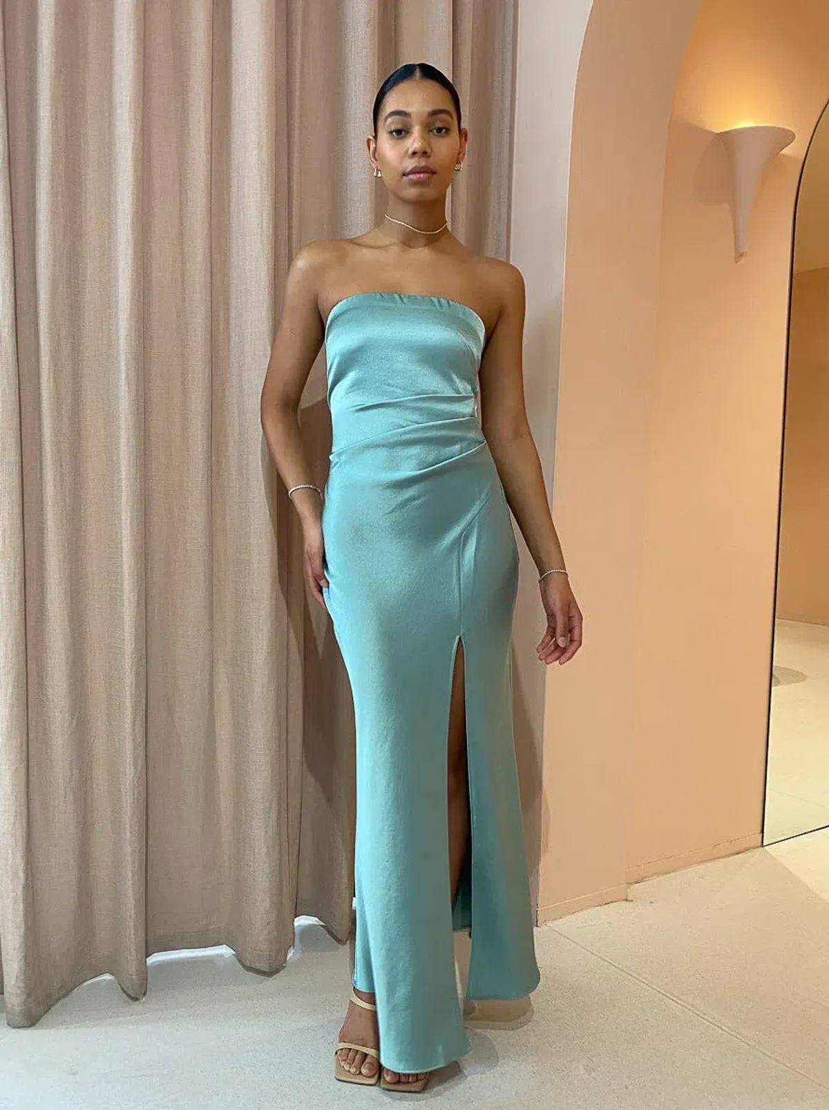 Bec & Bridge Symone Strapless Dress in Moss Green Size 10 / M - Image 1