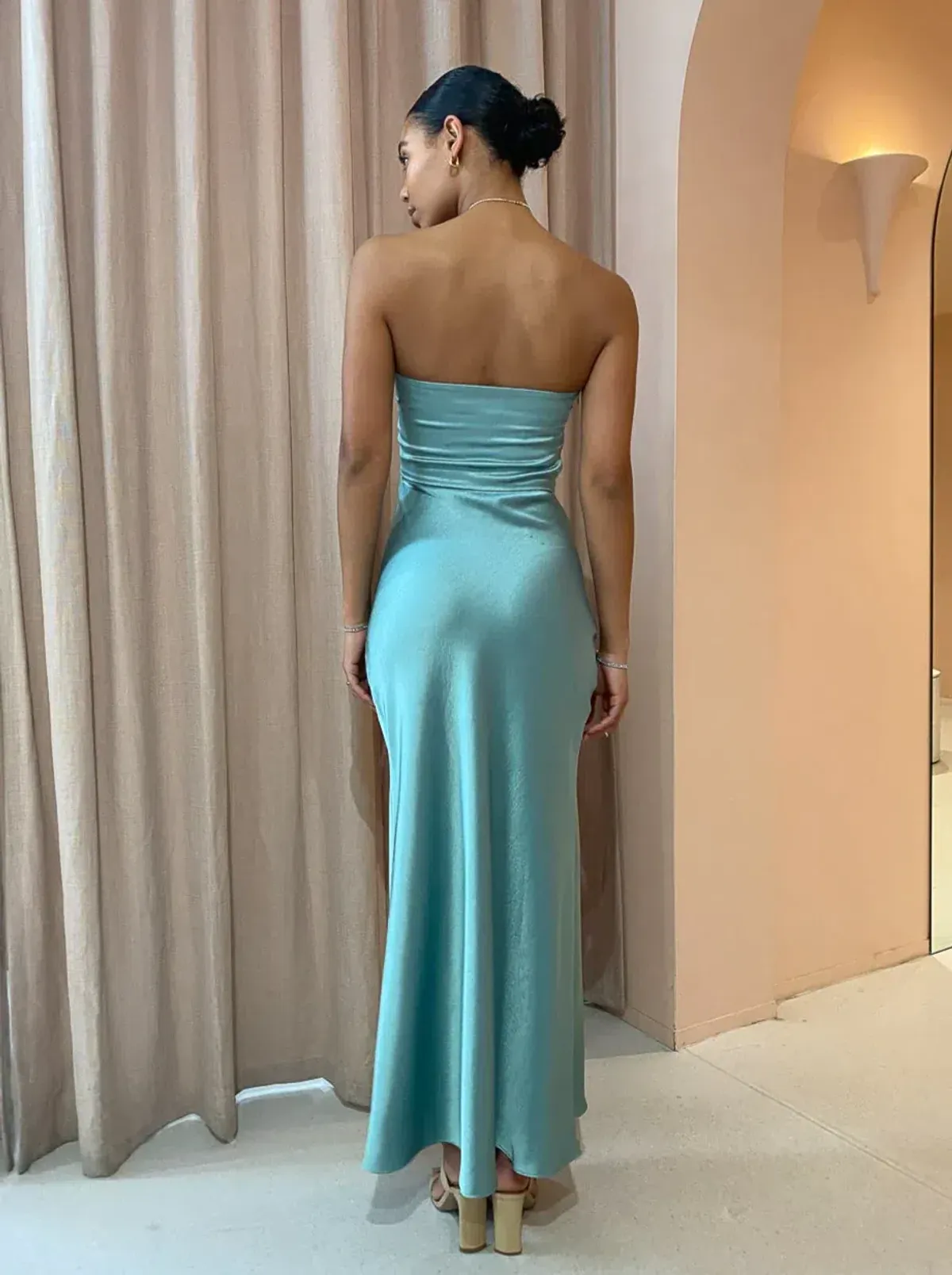 Bec & Bridge Symone Strapless Dress in Moss Green Size 10 / M - Image 3