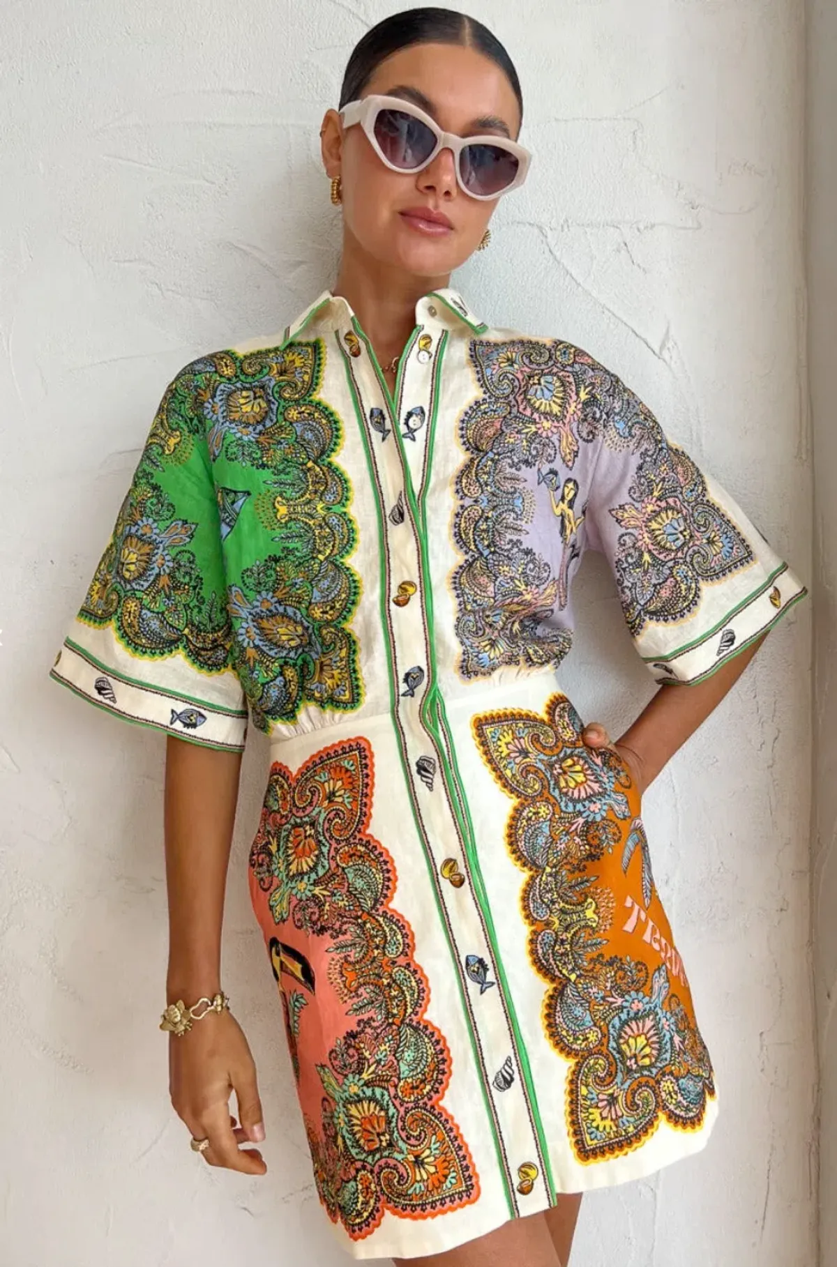 Alemais Trippy Troppo Mini Dress Multi Print Size 12 - Image 1