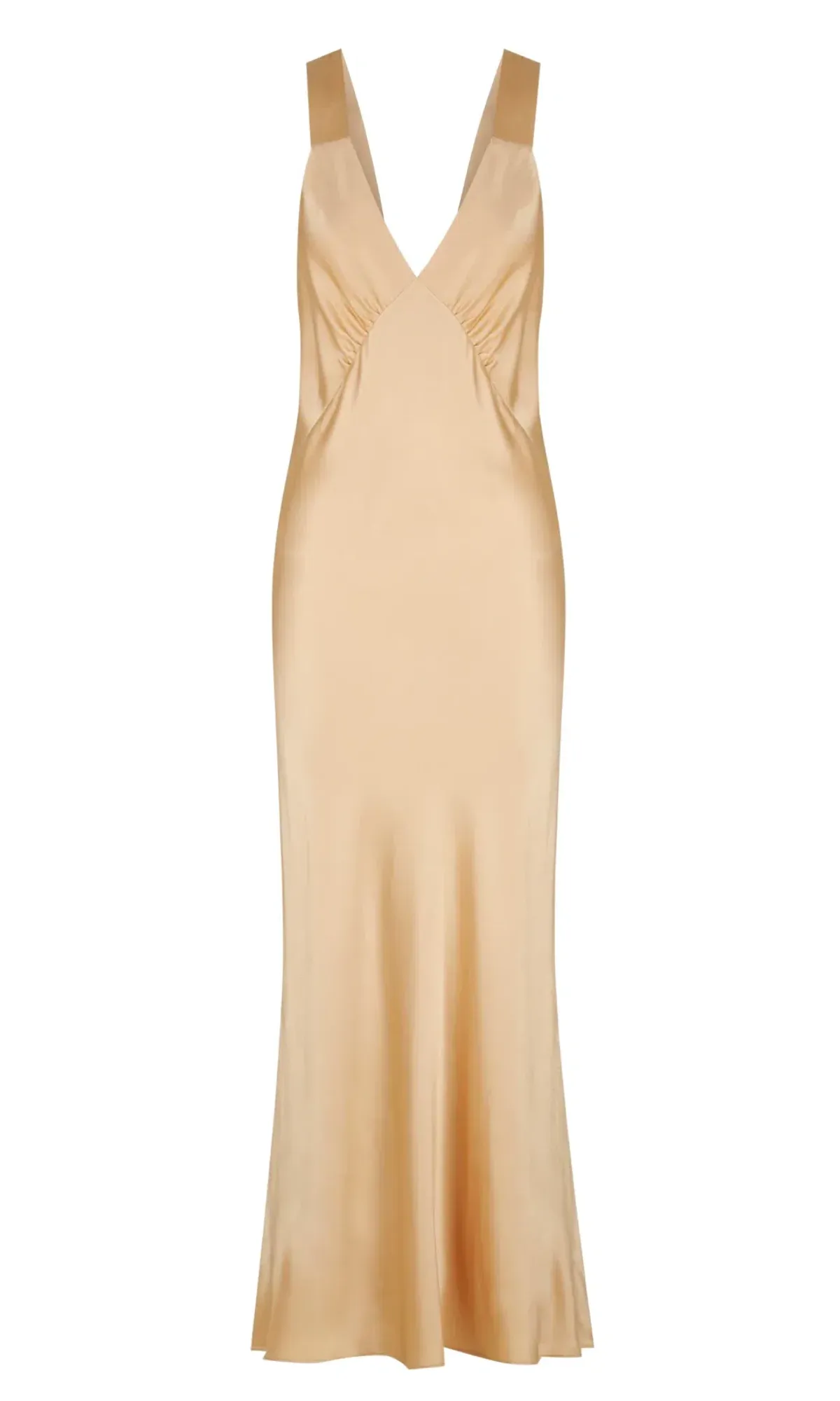 Shona Joy Felicity Plunge Midi Dress in Porcini Gold Size 6 - Image 3
