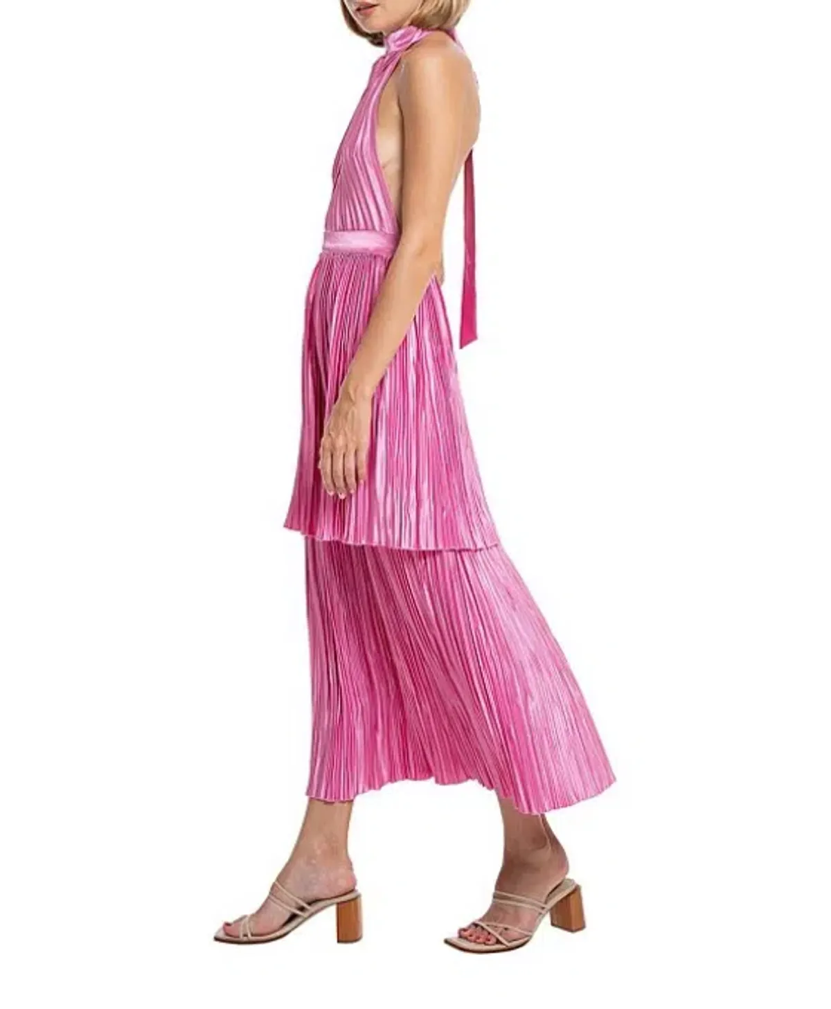 L'Idee Magnifique Midi Dress Pink Size 12 - Image 4