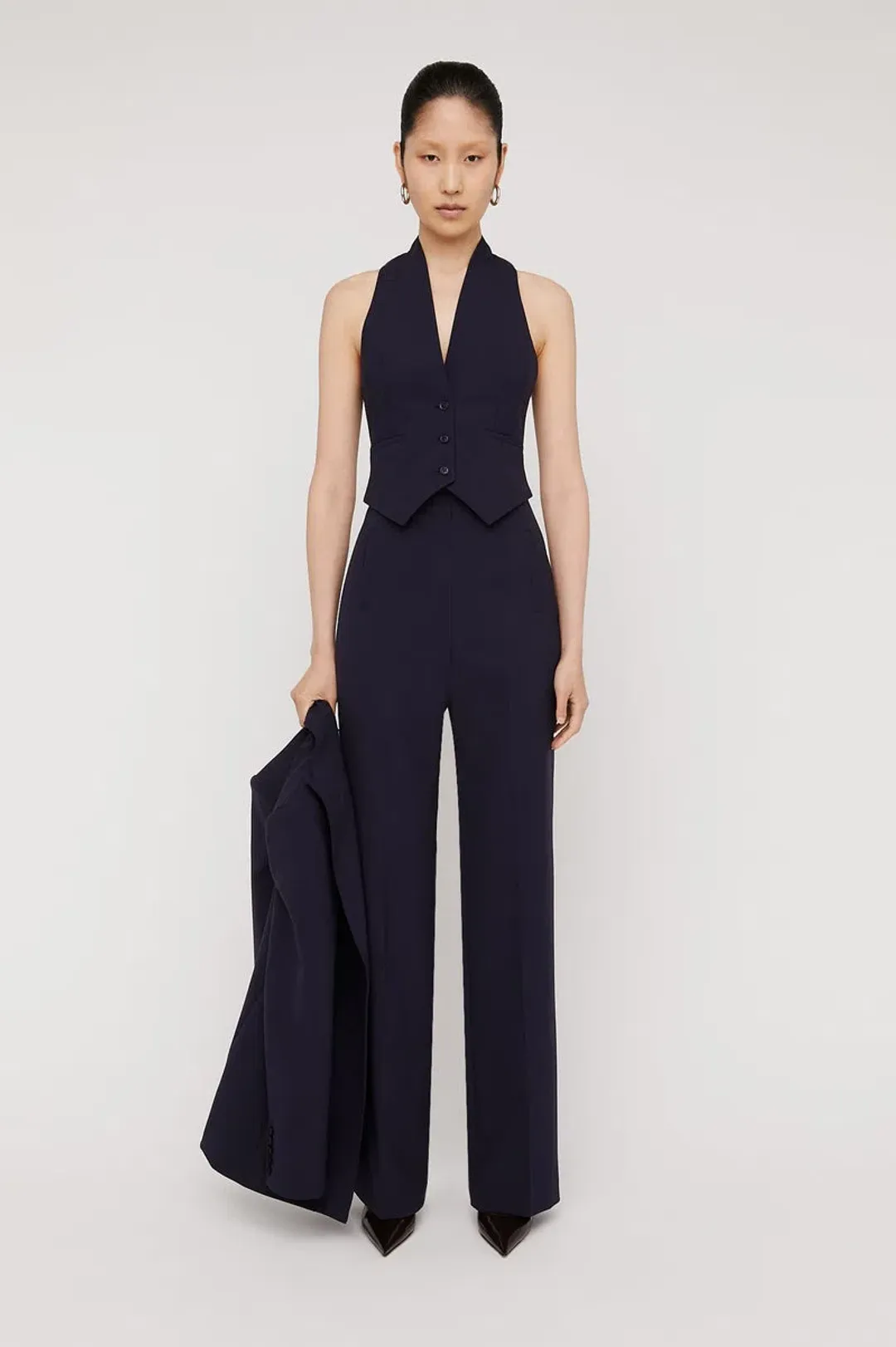 Scanlan Theodore Tailored Waistcoat & Pant Set Navy Size 4 for rent on The Volte - main image