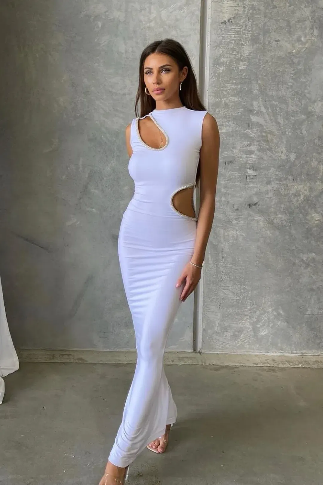Ivona Skelo Vivia Dress White Size 6 for rent on The Volte - main image