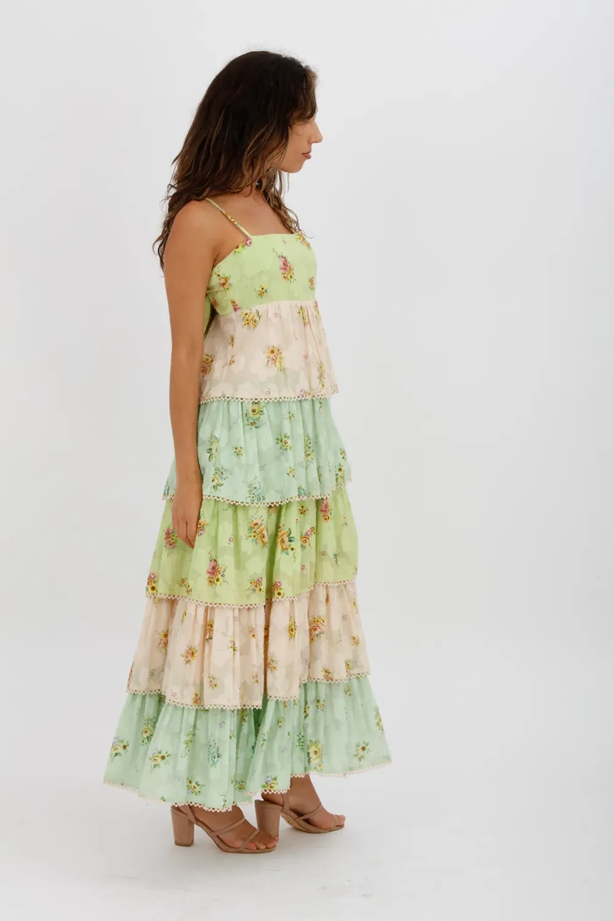 Alemais Clementine Tiered Maxi Dress Multi Floral Size 10 - Image 2