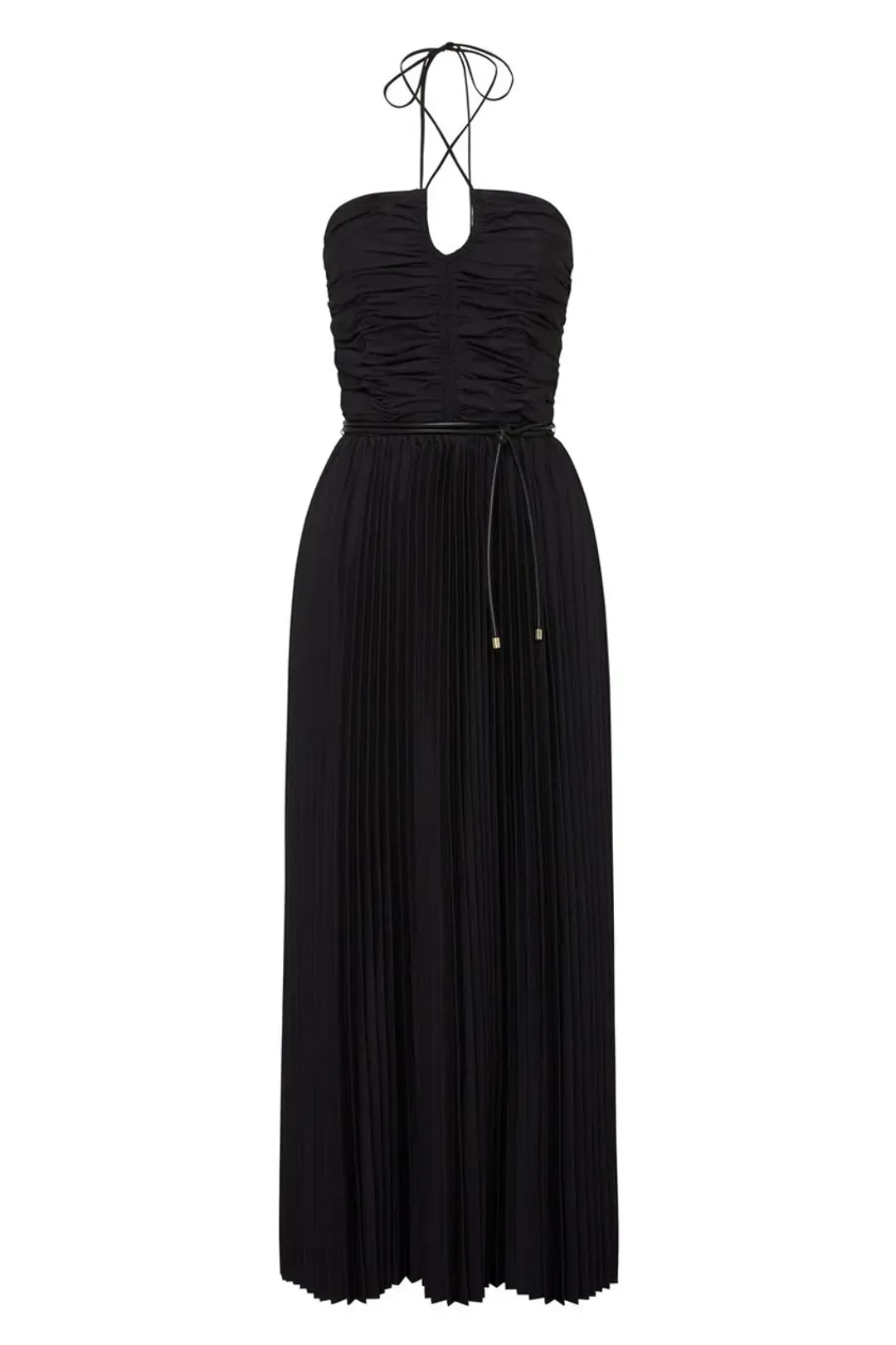 Rebecca Vallance Magdalena Halter Midi Dress Black Size 16 for rent on The Volte - main image