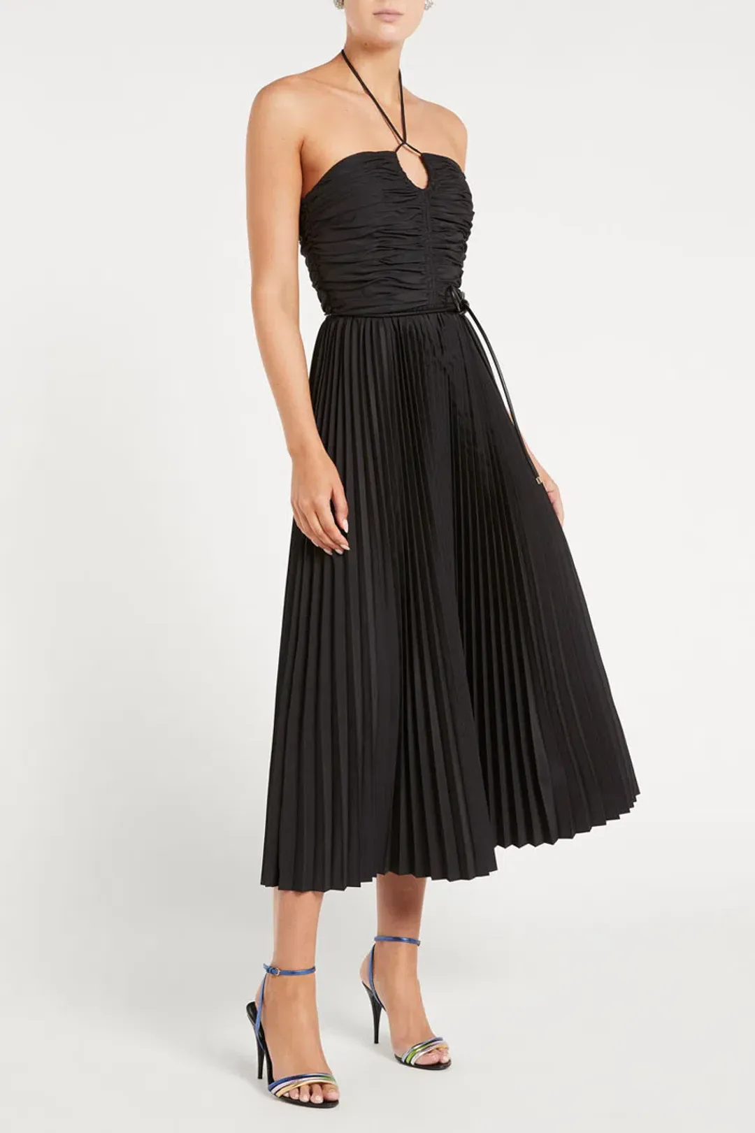 Rebecca Vallance Magdalena Halter Midi Dress Black Size 16 for rent on The Volte - main image