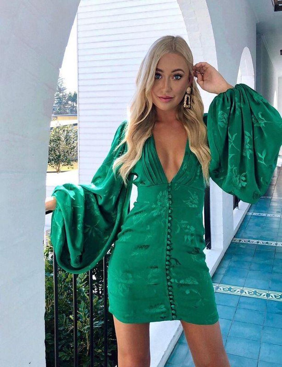 Rat & Boa Isabella Dress Green XS/AU 6 for rent on The Volte - main image