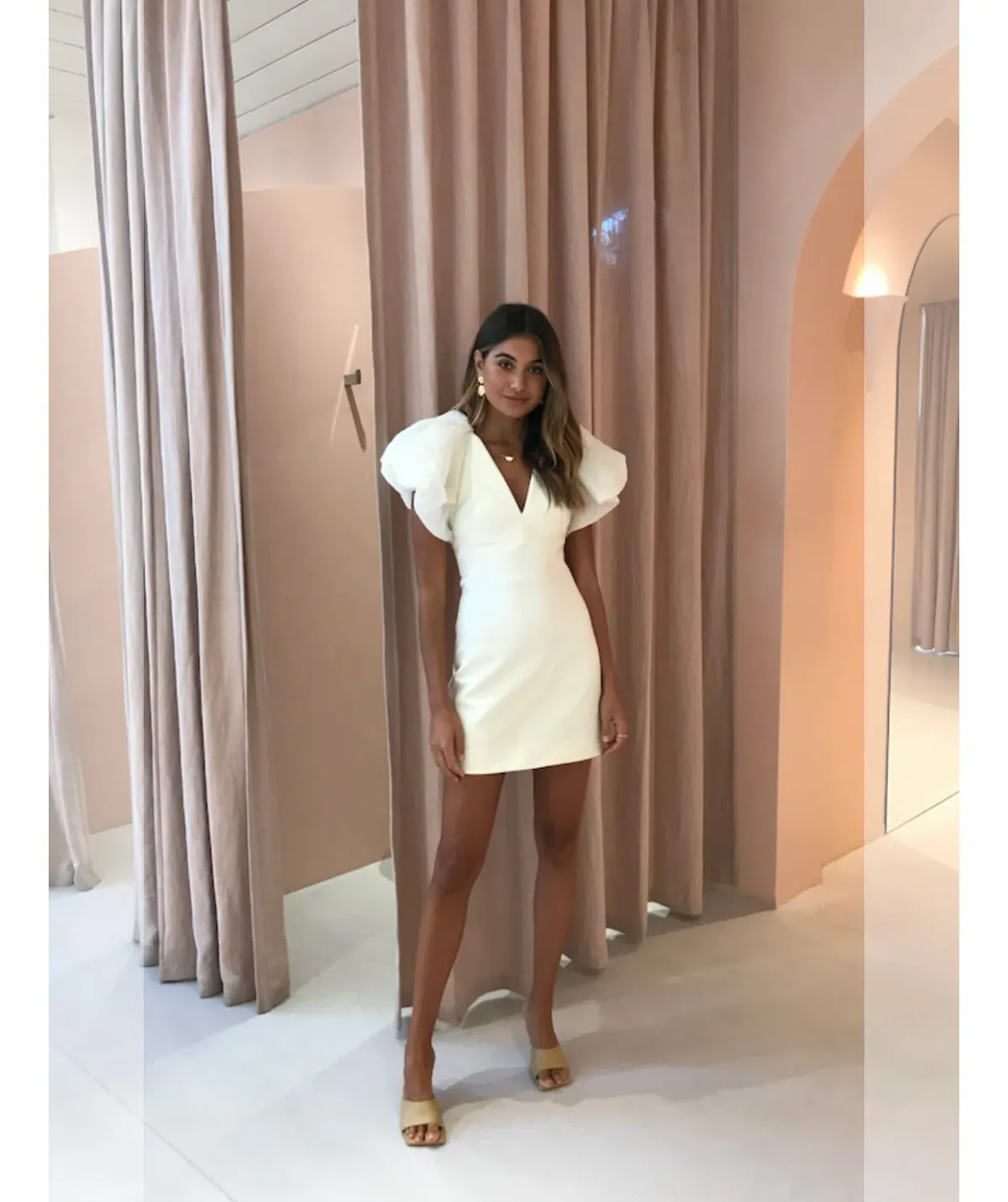 Acler Raven Mini Dress in Ivory Size 6 - Image 2