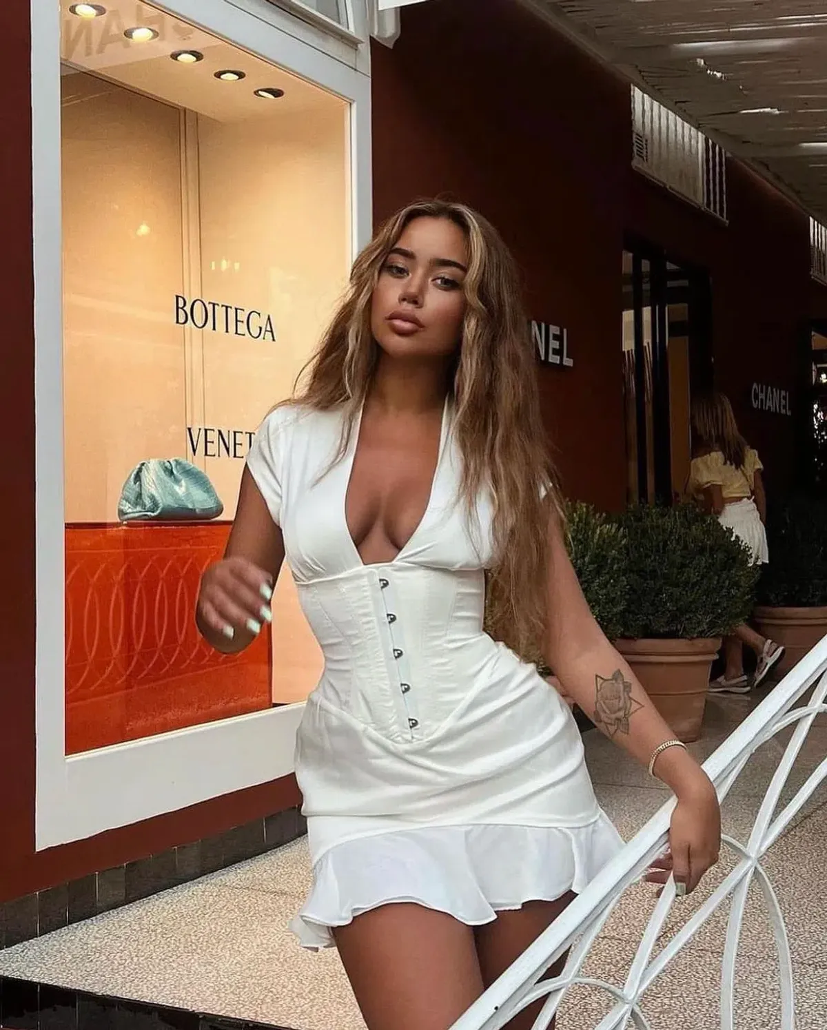 House of CB Tianna Ruffle Corset Mini Dress Ivory Size S / Au 8 - Image 3