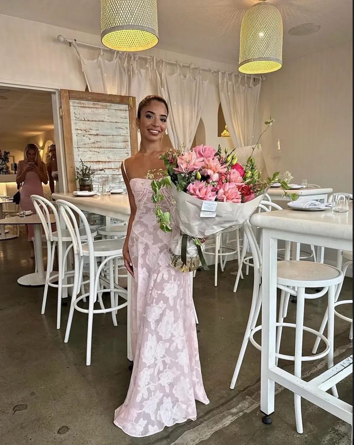 House of CB Seren Corset Lace Back Maxi Dress Pink Size M / Au 10 - Image 6