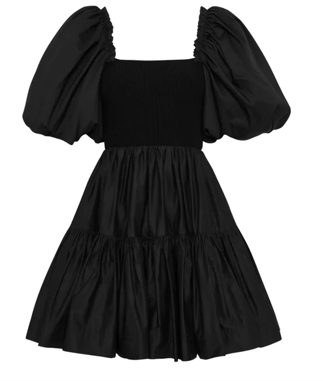 Aje Casa Puff Sleeve Mini Dress Black Size 12 / L for rent on The Volte - main image