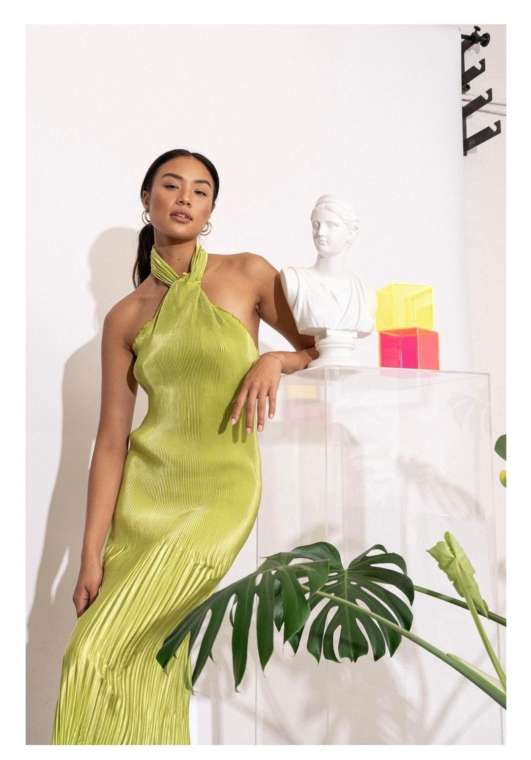 L’IDEE SIOREE Pleated Halter Gown for rent on The Volte - main image