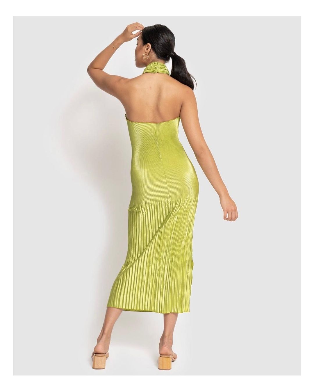 L’IDEE SIOREE Pleated Halter Gown for rent on The Volte - main image