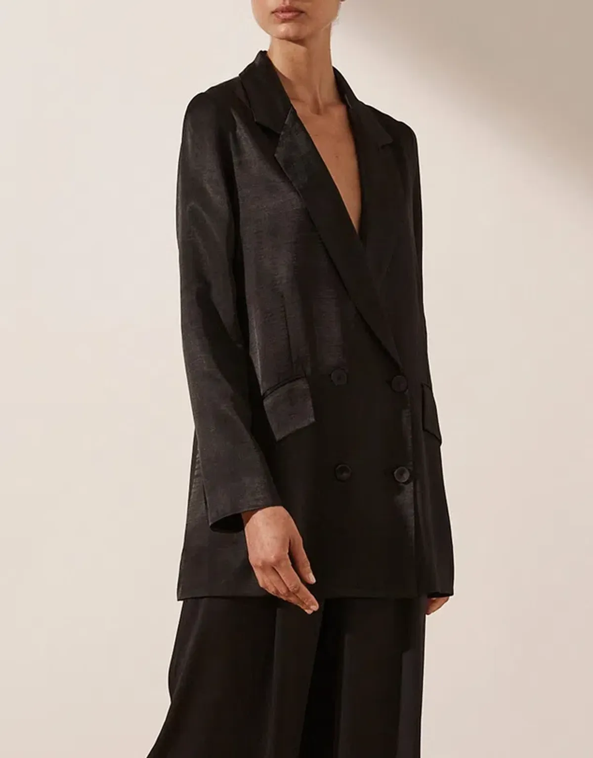 Shona Joy Angelica Double Breasted Blazer & Pants Set Black Size 14 / XL - Image 2