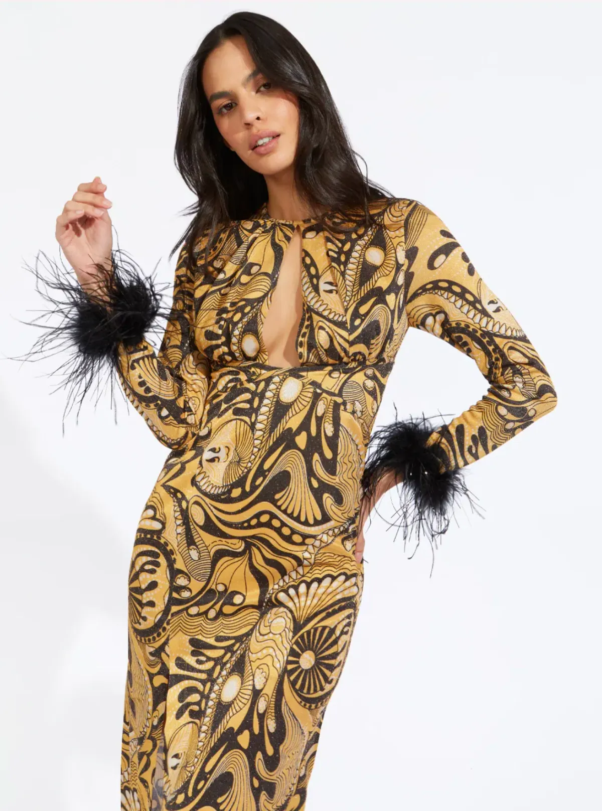 Alice McCall Feather Dress Gold Dust Size AU 8 - Image 5