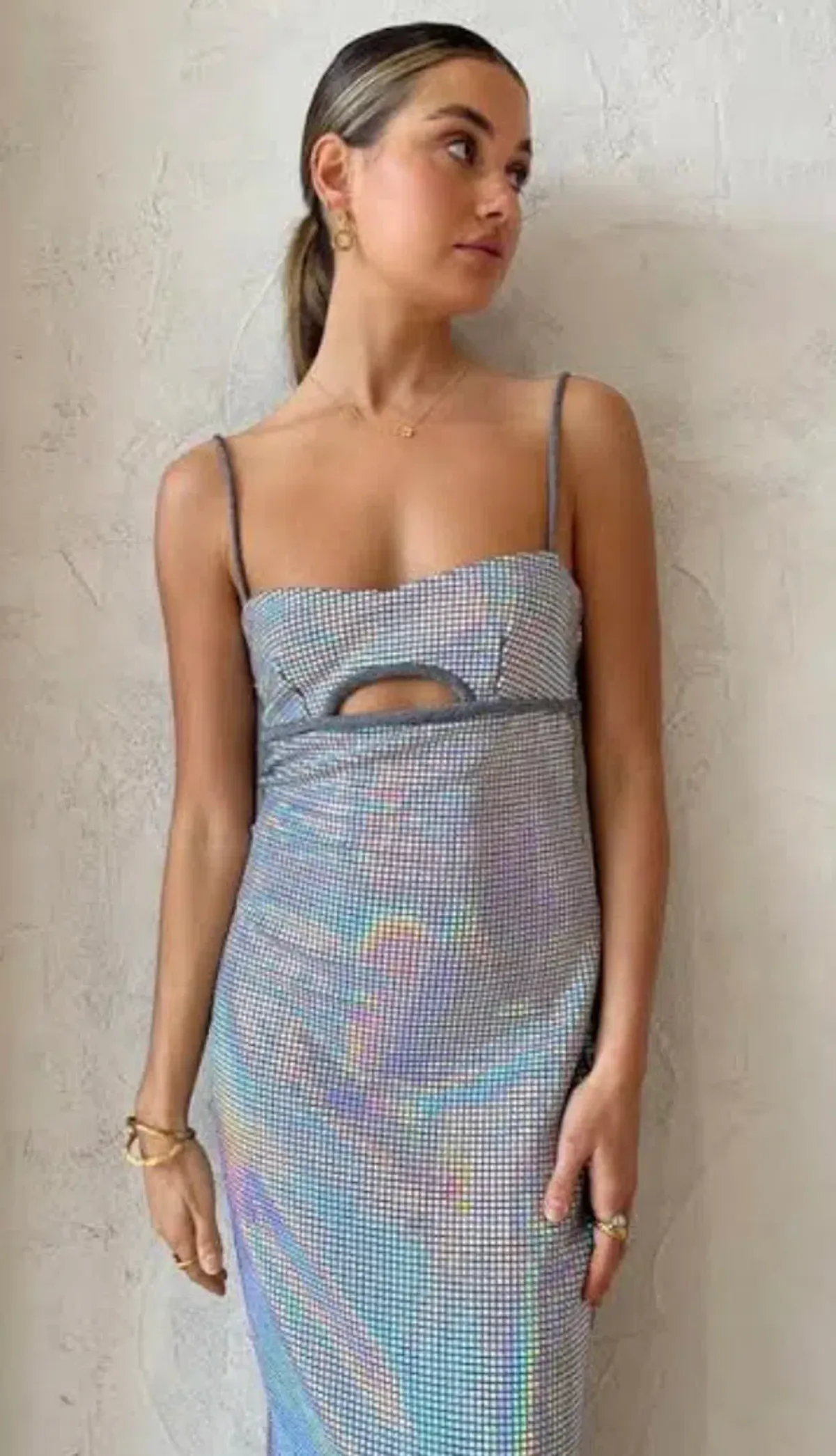 Manning Cartell Platinum Queen Slip Dress In Silver Size AU 8 - Image 3