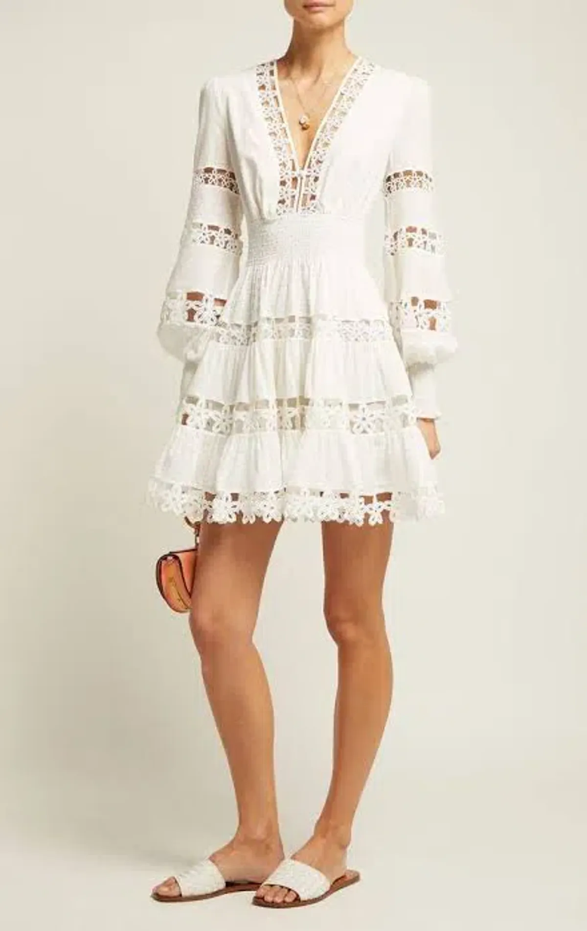 Zimmermann Primrose Daisy Embroidered Lace Short Dress White Size 1 / AU 10  - Image 2
