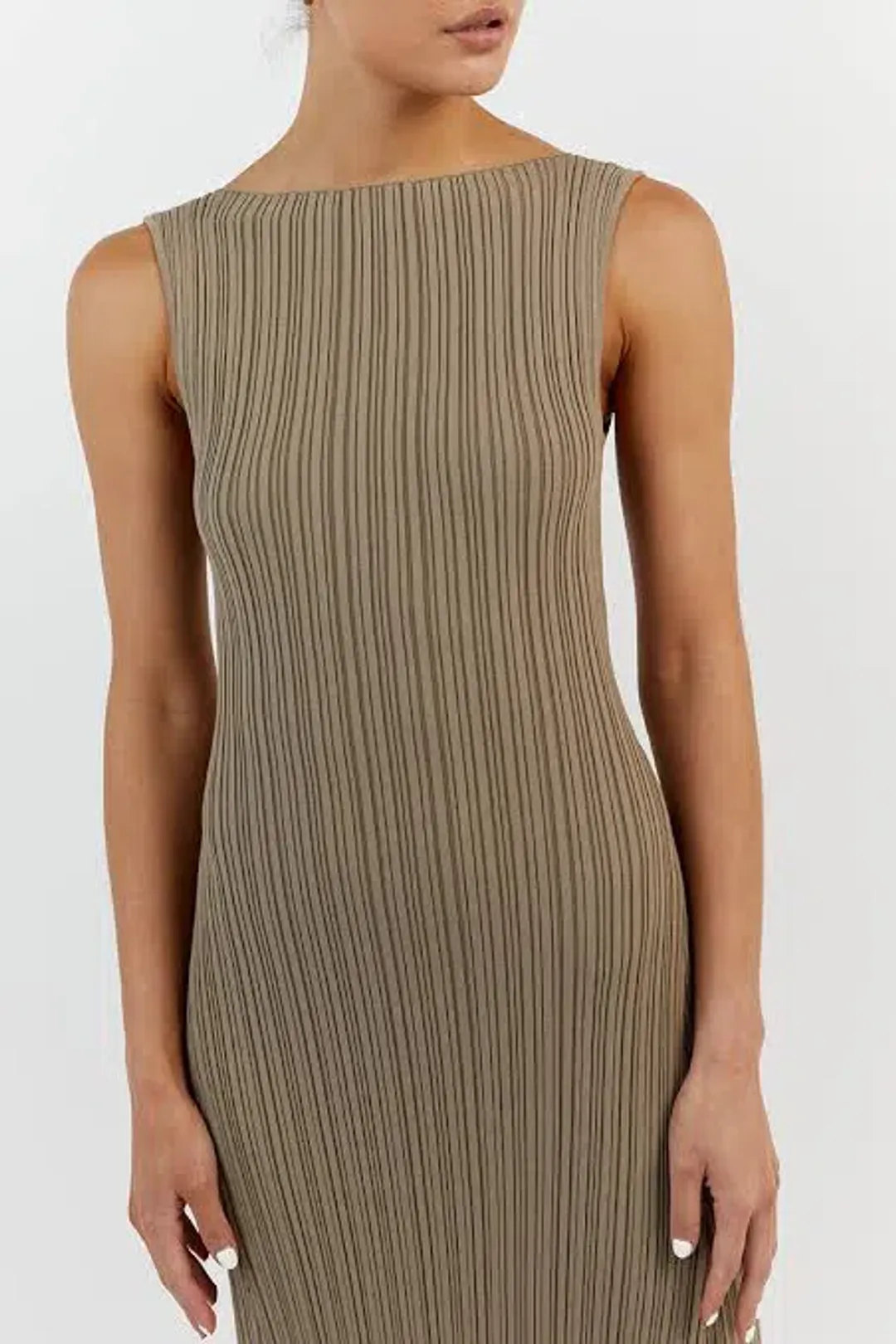 Dissh Ivy Moss Midi Dress Brown Size AU 8 for rent on The Volte - main image