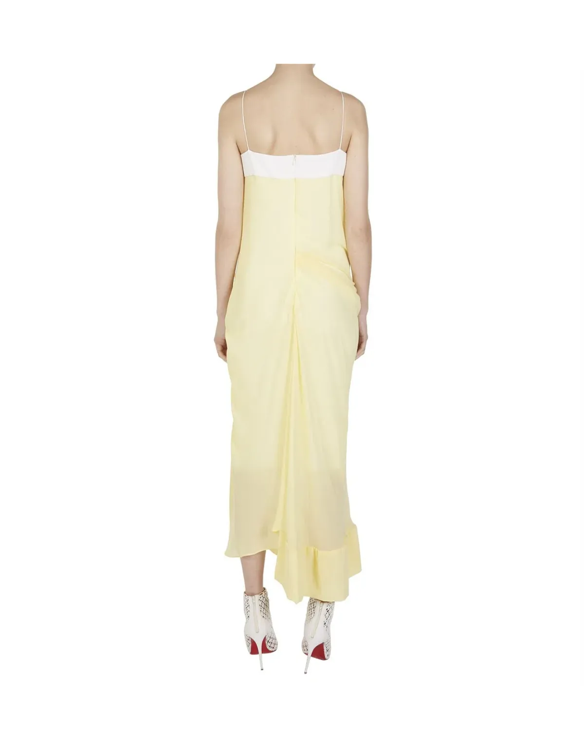 Christopher Esber Waffled Hem Dress Yellow AU 6 - Image 2