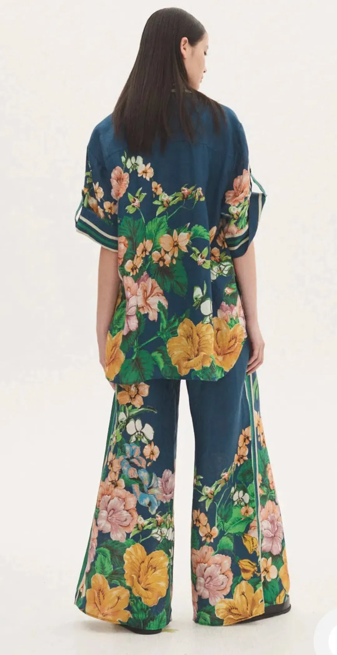 Alemais Lyla Shirt And Pants Set Navy Size AU 14 for rent on The Volte - main image