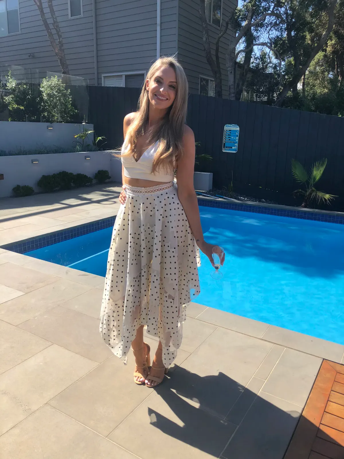 Ixiah The Label Allegra Polkadot Skirt Cream Size AU 10 - Image 2