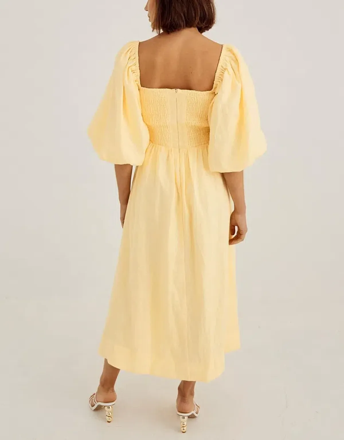 Sovere Relish Midi Dress Yellow Size AU 6 - Image 3