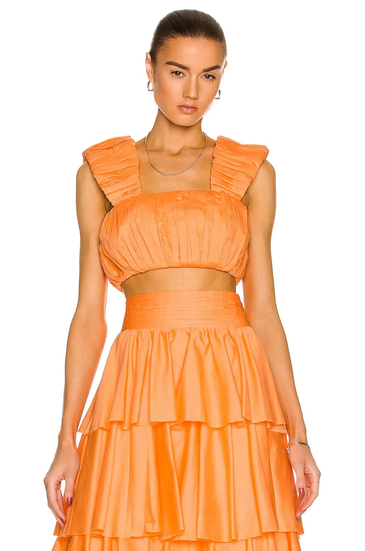 Aje Medina Ruched Cropped Top  Mandarin Size 10 - Image 2