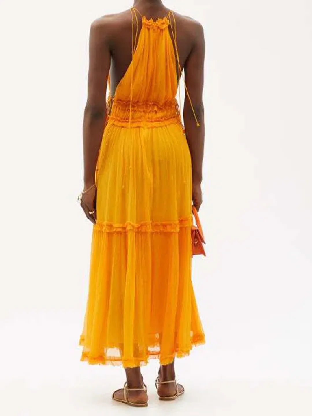 Zimmermann Mae Ruffled Silk Midi Dress Mango Size 2 / Au 12 for rent on The Volte - main image