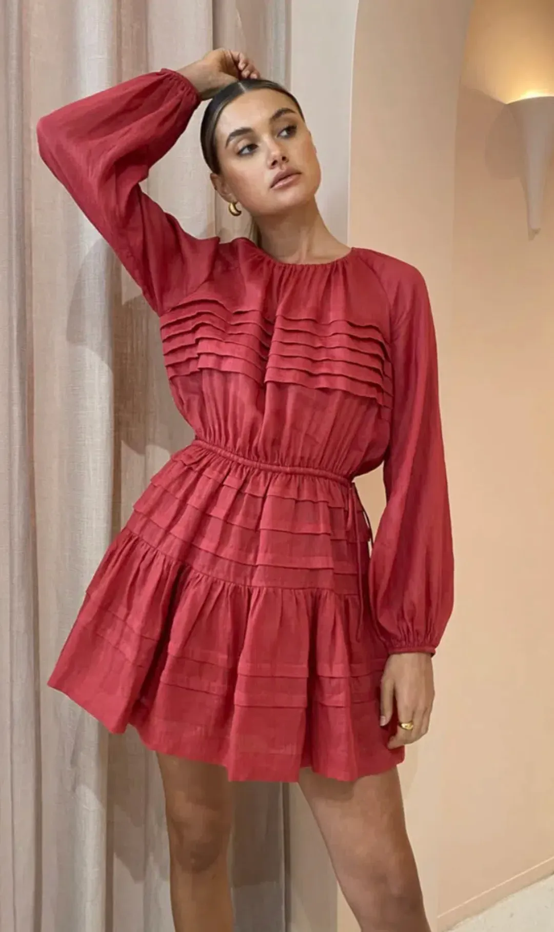 Issy Flourishes Dress Rouge Size 12  for rent on The Volte - main image