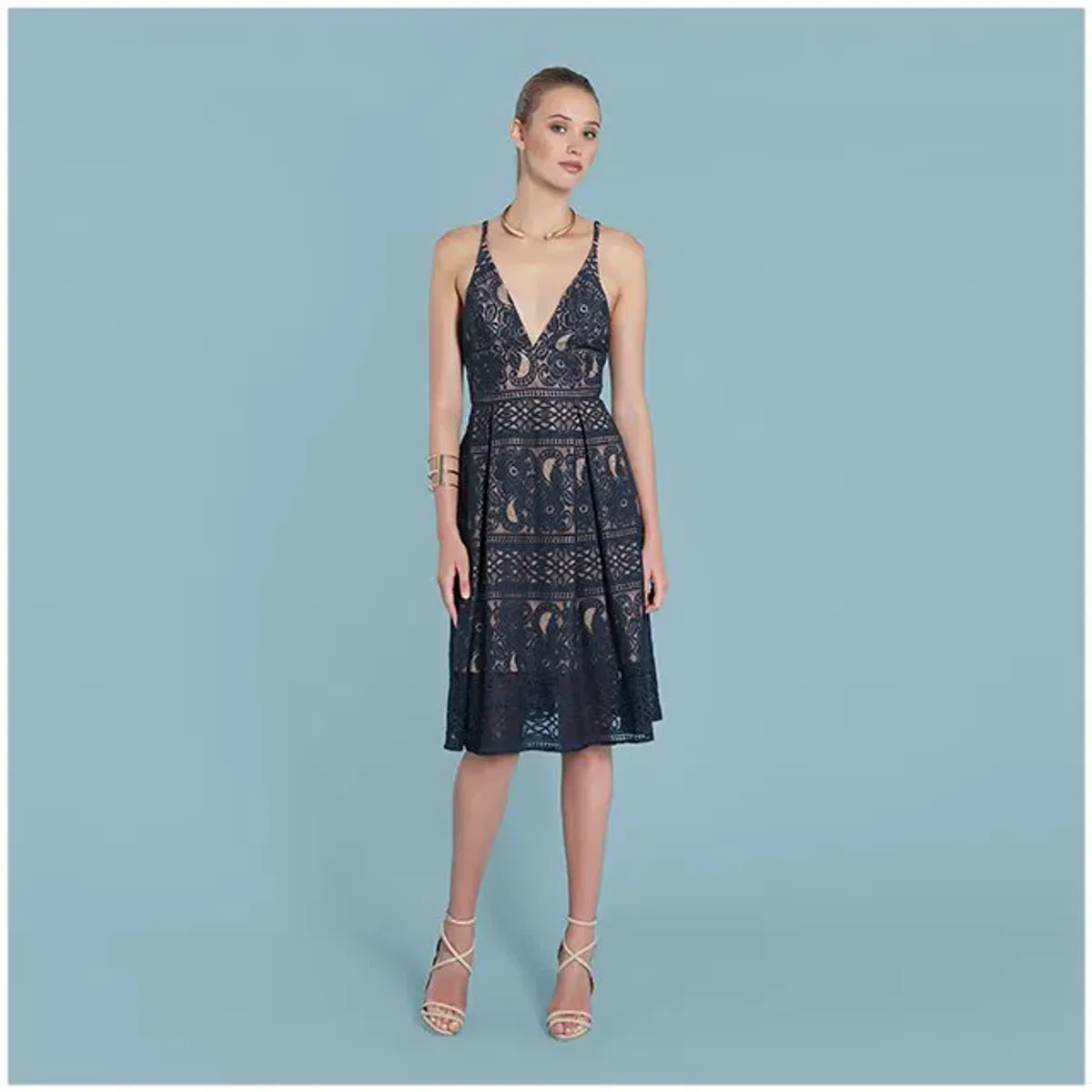 Pilgrim Lynda Dress Navy Size 10 - Image 2