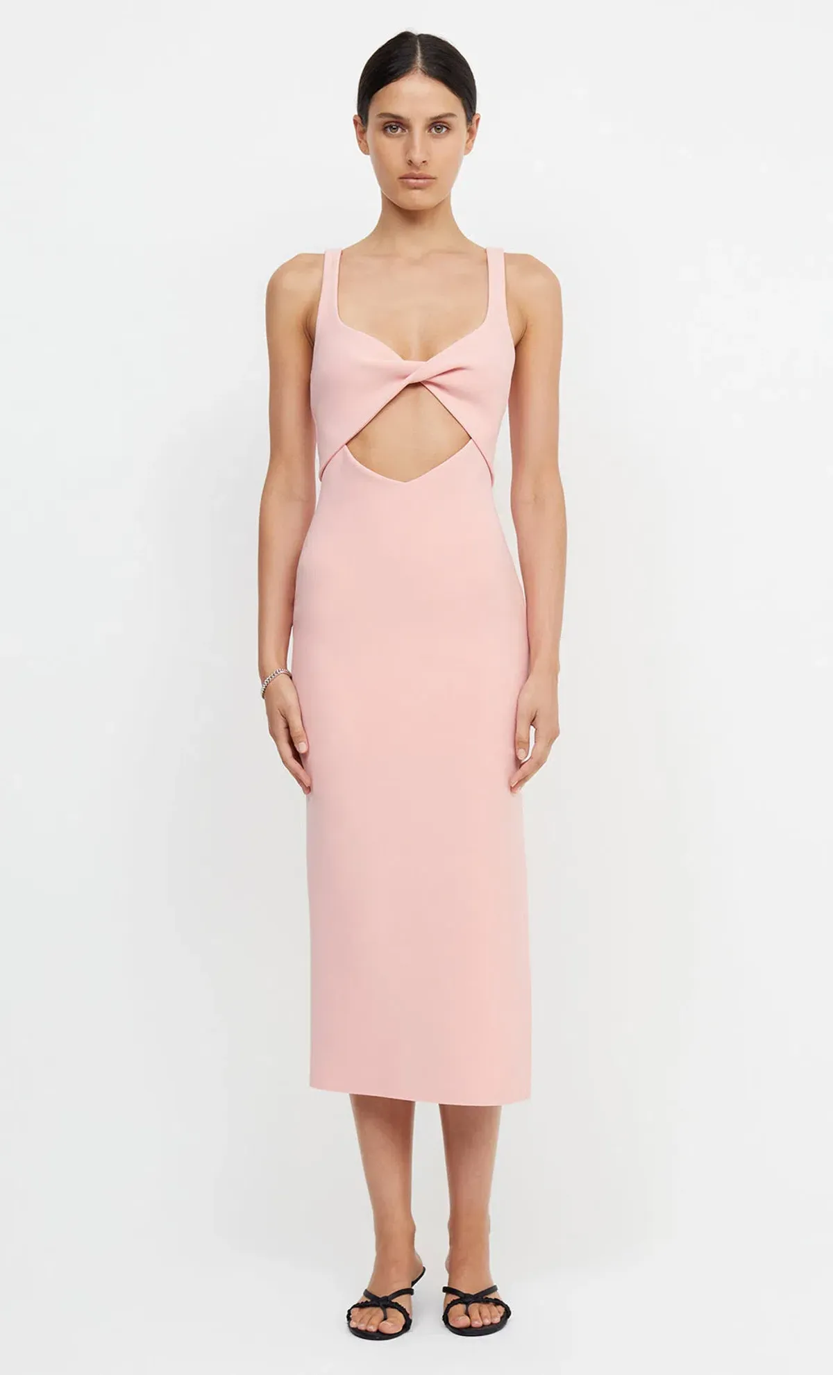 Bec & Bridge Joelle Cut Out Detail Midi Dress in Guava Pink Size 6 - Image 2