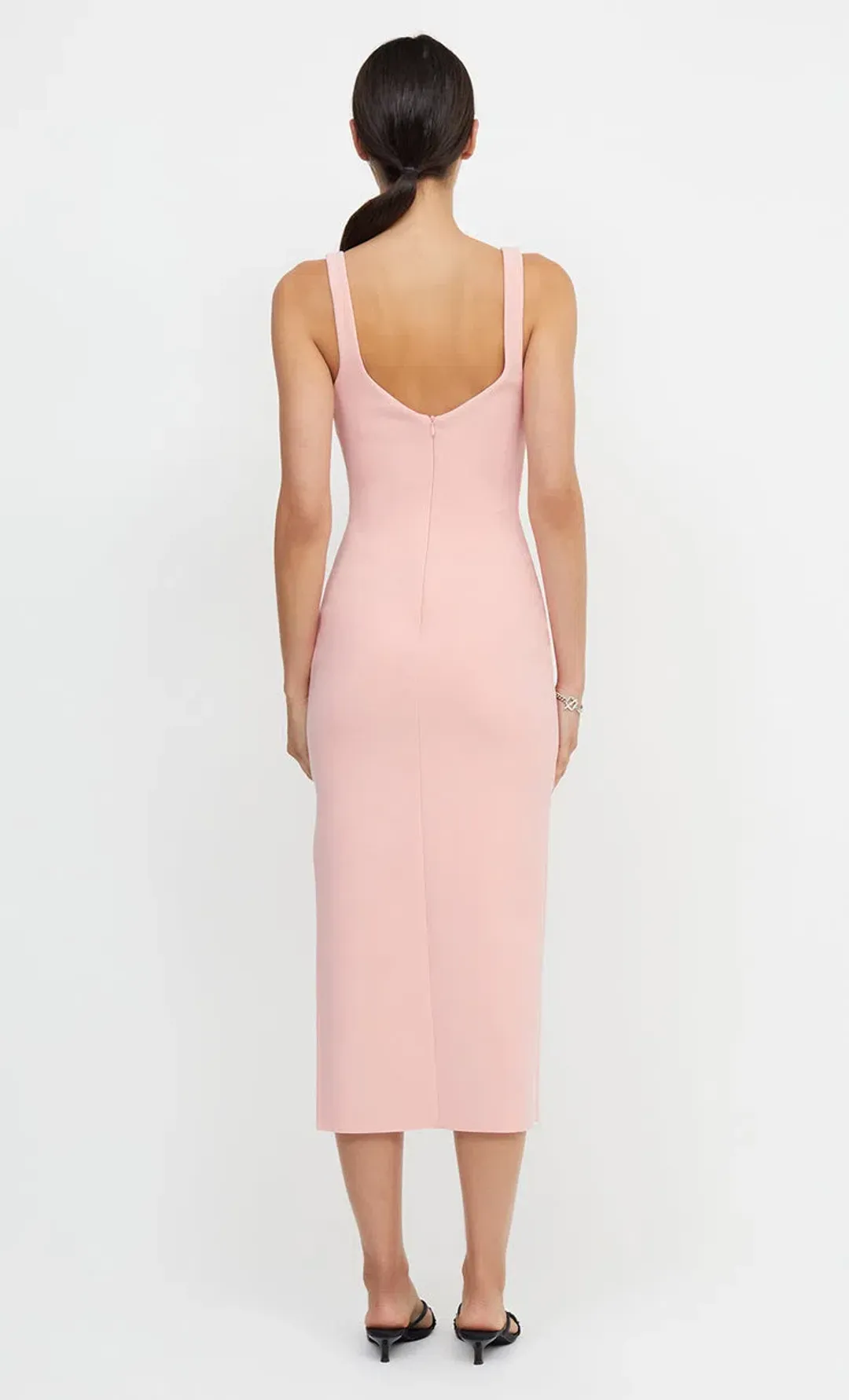 Bec & Bridge Joelle Cut Out Detail Midi Dress in Guava Pink Size 6 for rent on The Volte - main image