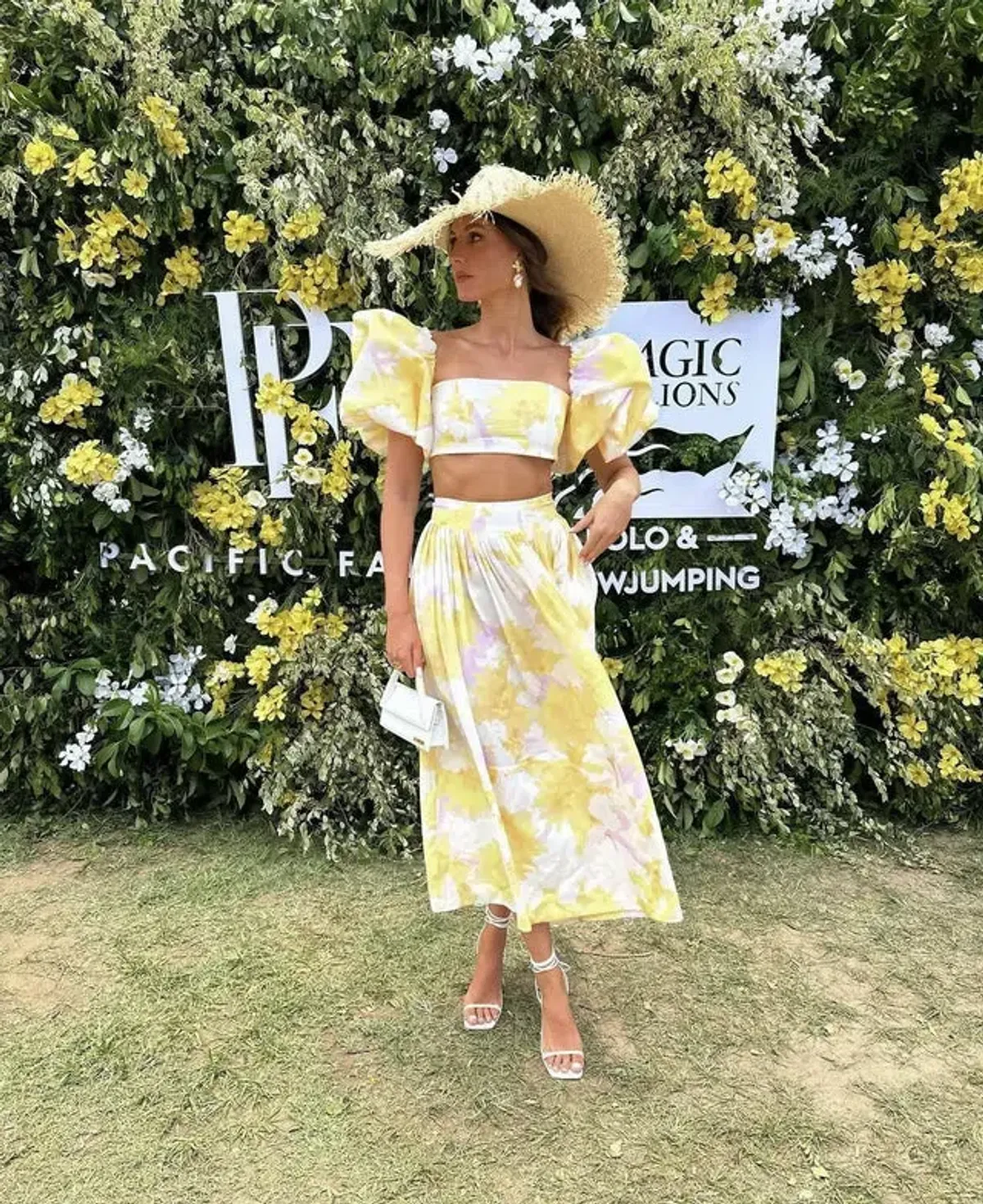 Leo Lin Simone Puff Top and Elina Pleated Midi Skirt Set Print Size 8 - Image 1