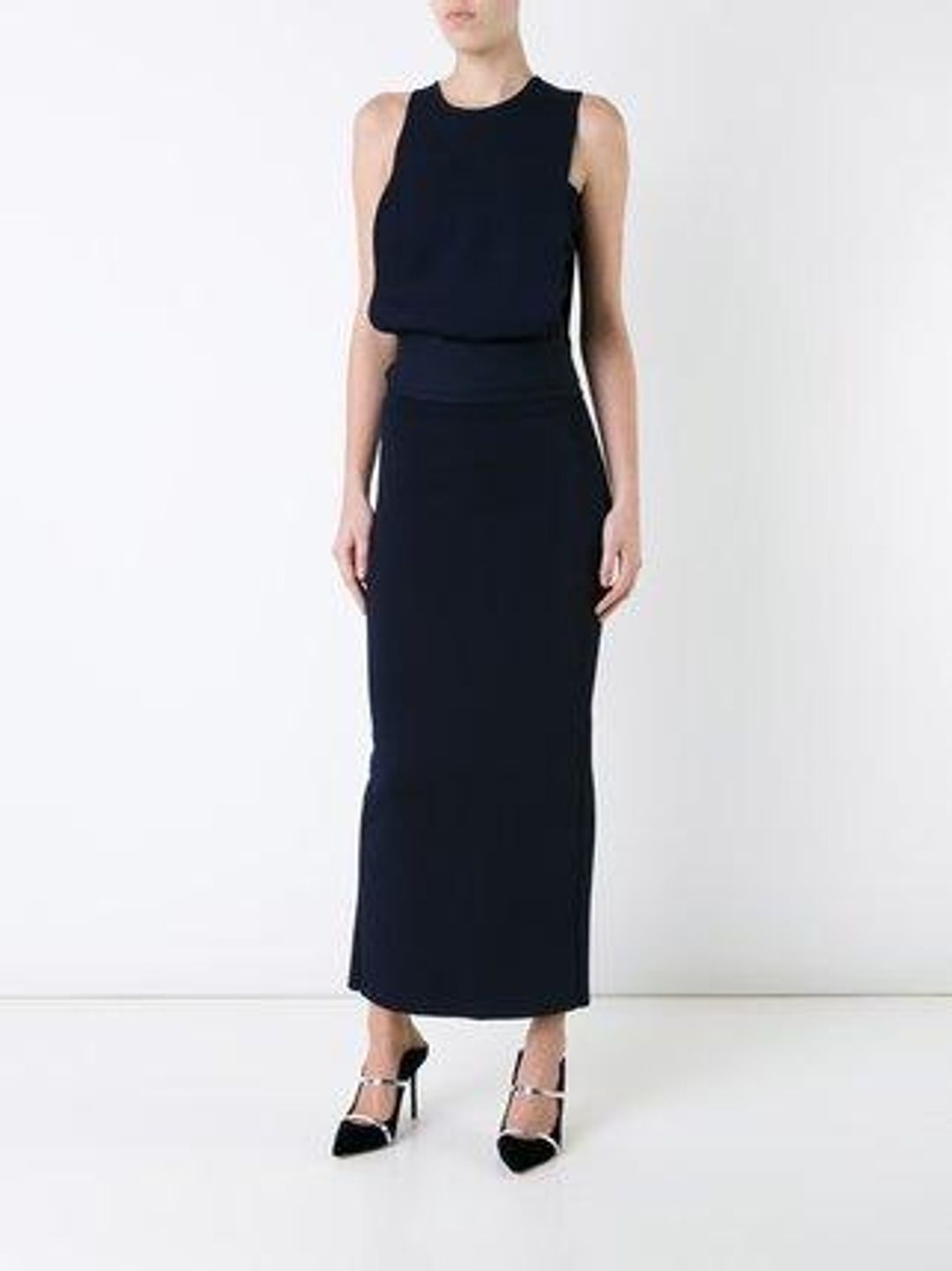 ScanlandTheodore Draped Crepe knit dress. -  Navy for rent on The Volte - main image