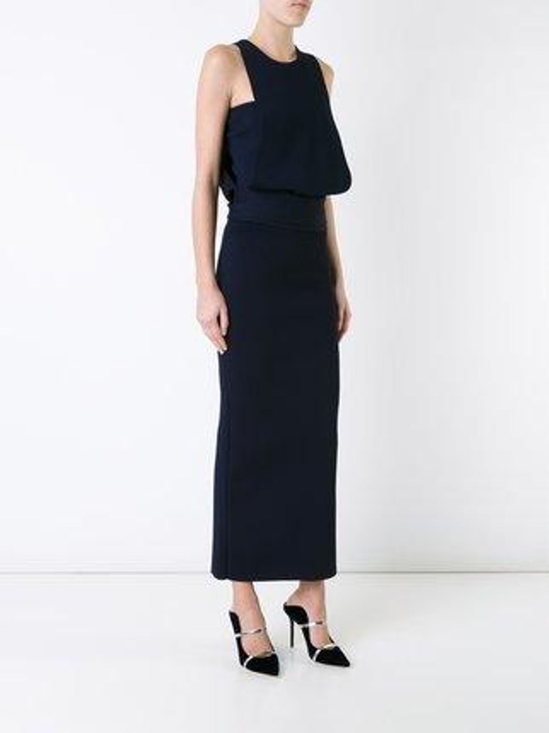 ScanlandTheodore Draped Crepe knit dress. -  Navy for rent on The Volte - main image