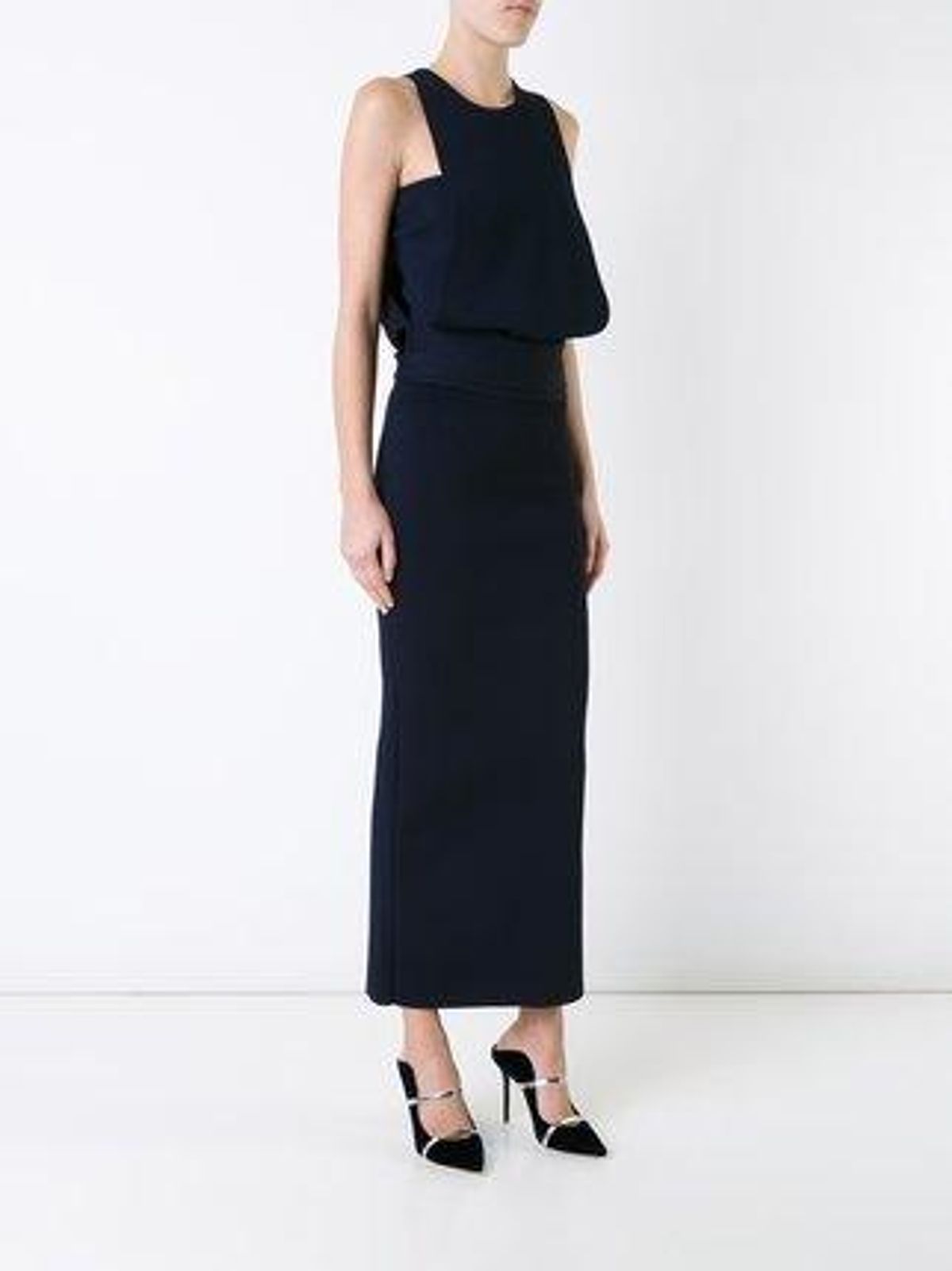 ScanlandTheodore Draped Crepe knit dress. -  Navy - Image 1