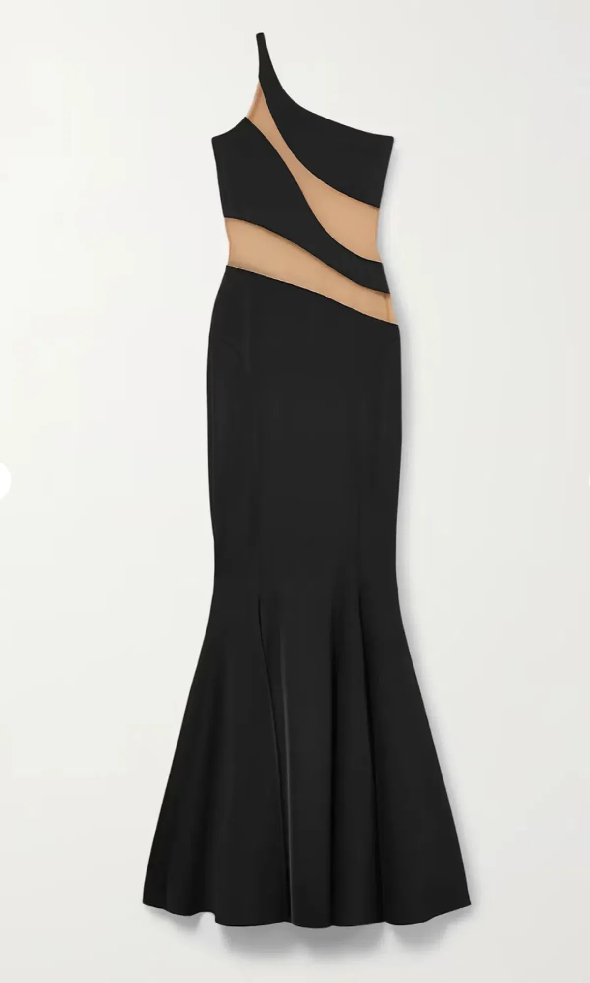 Norma Kamali Snake One-Shoulder Mesh-Paneled Stretch-Jersey Gown Black Size xxs - Image 6