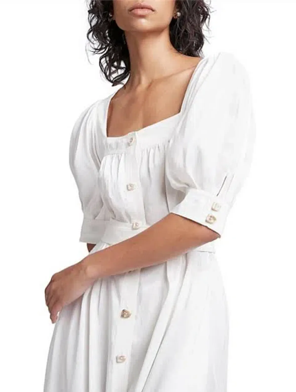 Aje The Aspect Silk Linen Dress White Size 12  - Image 4