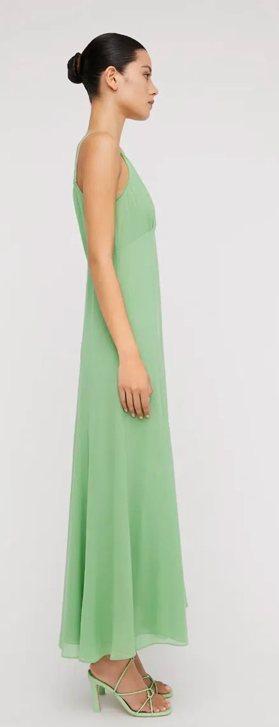 Scanlan Theodore Silk Georgettet Slip Dress Green Size AU 10 for rent on The Volte - main image