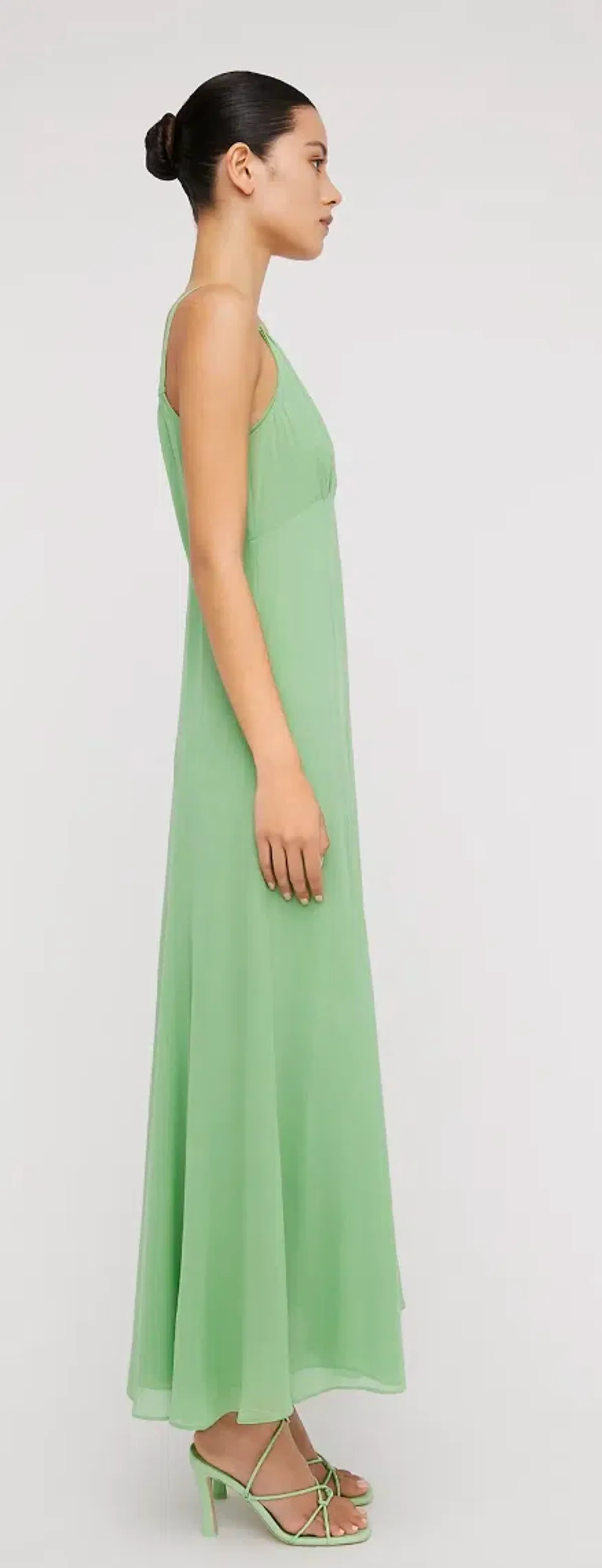 Scanlan Theodore Silk Georgettet Slip Dress Green Size AU 10 - Image 2