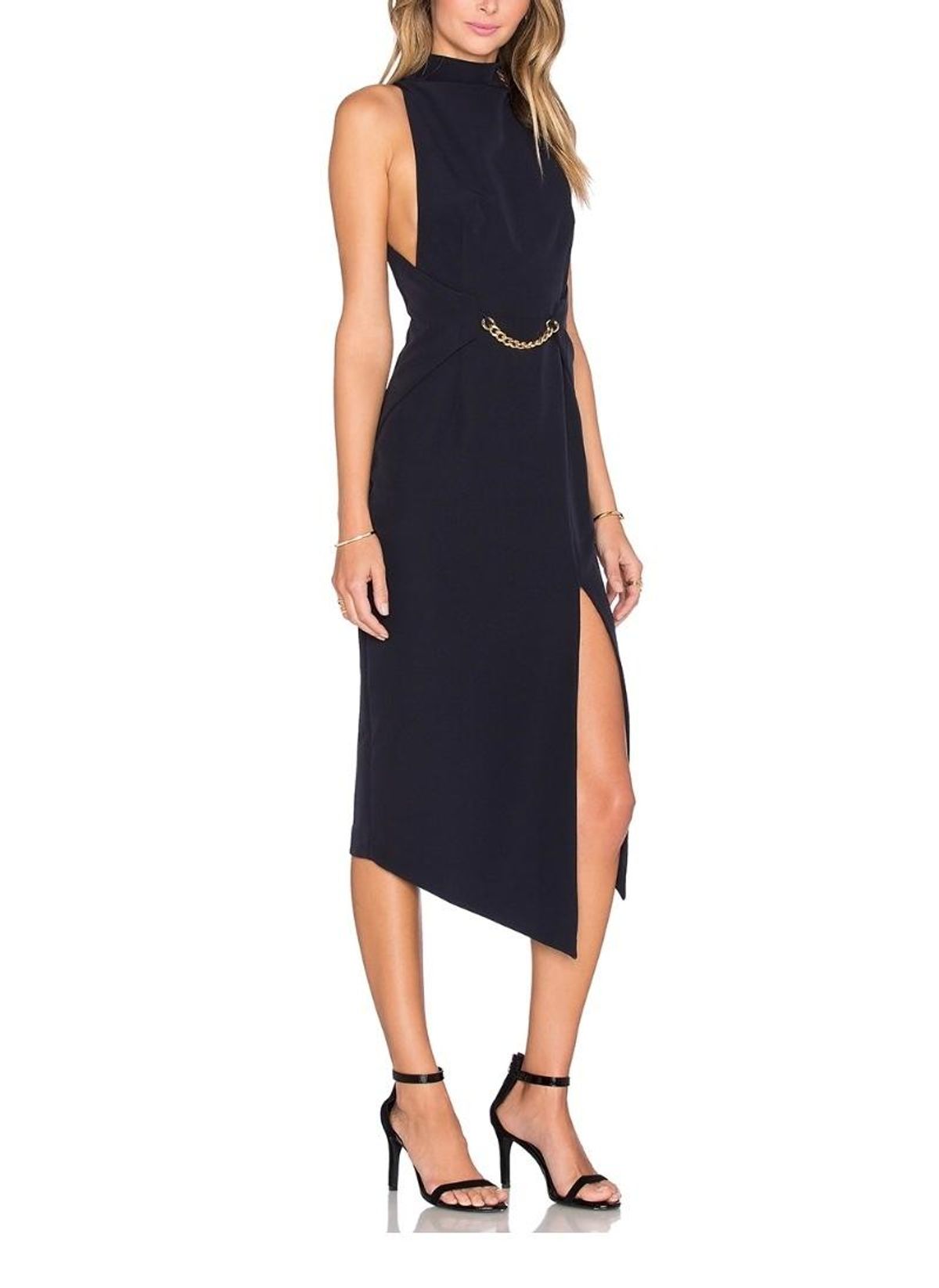 Shona Joy Admiral High Neck Dress in Navy size 6 - Image 2