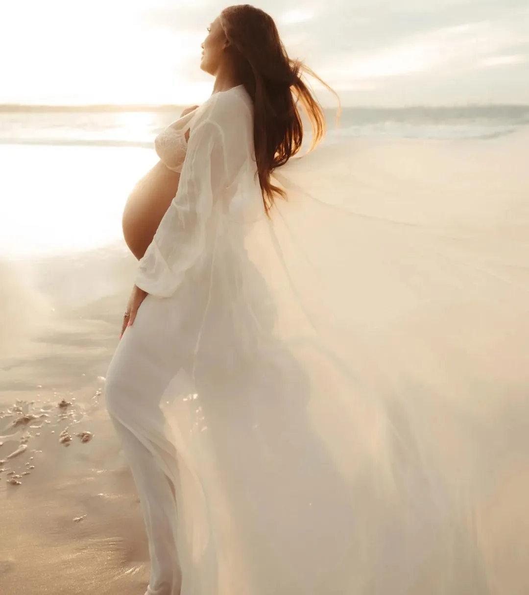 Robed.Co Sheer Robe Ivory One Size Fits Most (Regular Length) for rent on The Volte - main image