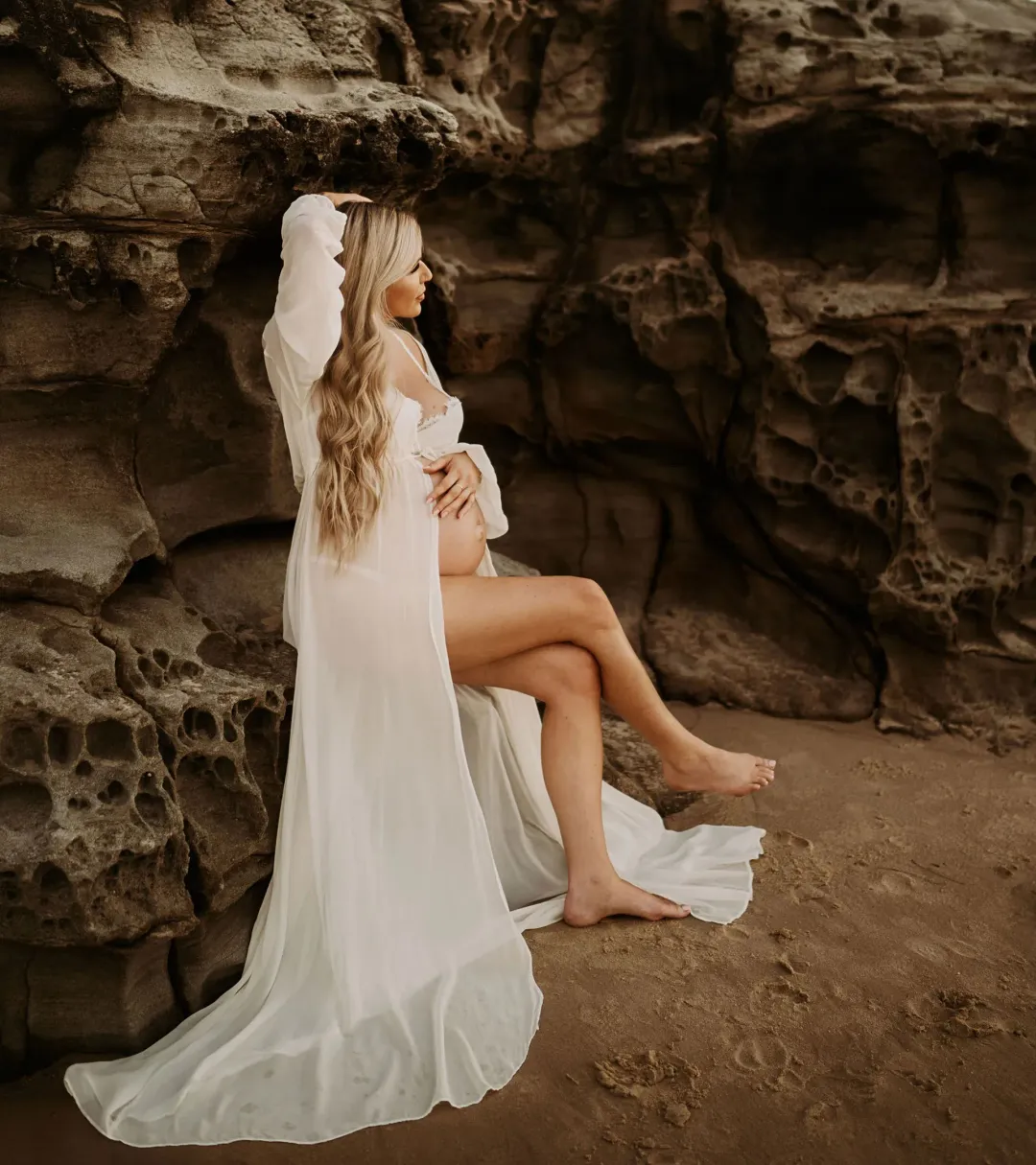 Robed.Co Sheer Robe Ivory One Size Fits Most (Regular Length) for rent on The Volte - main image