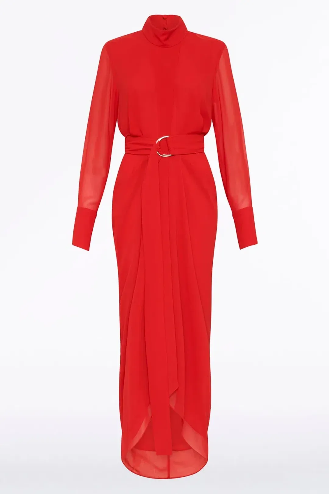 Carla Zampatti Style Icon Waterfall Dress Red Size 14 for rent on The Volte - main image