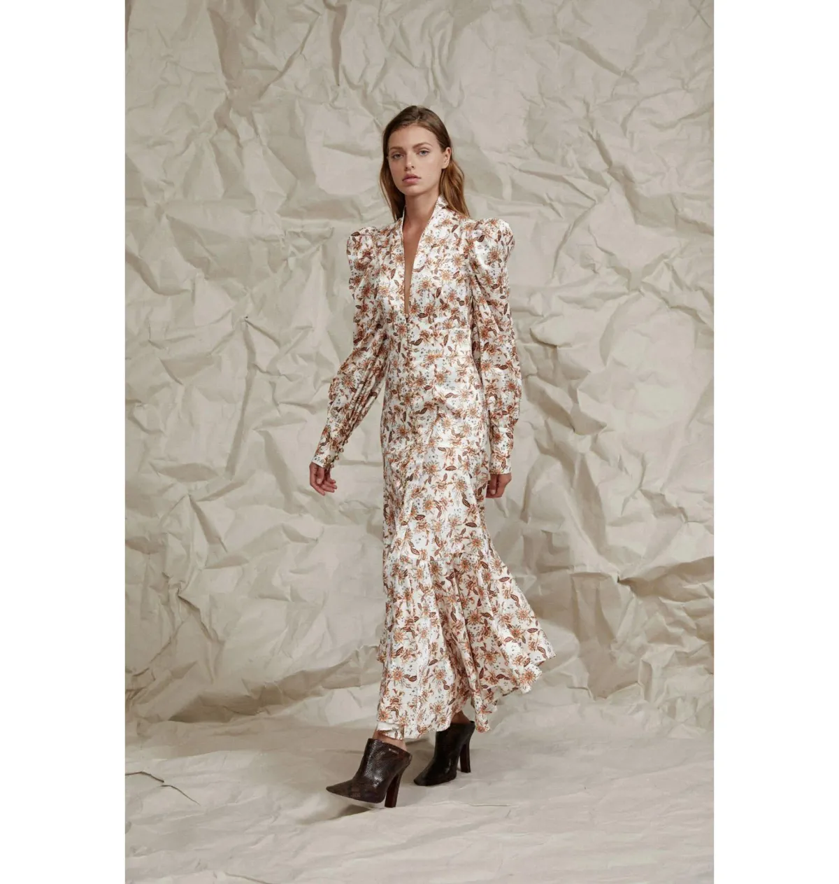 Acler Horrock Ivory Wallpaper Dress Floral Print Size AU 12  - Image 1