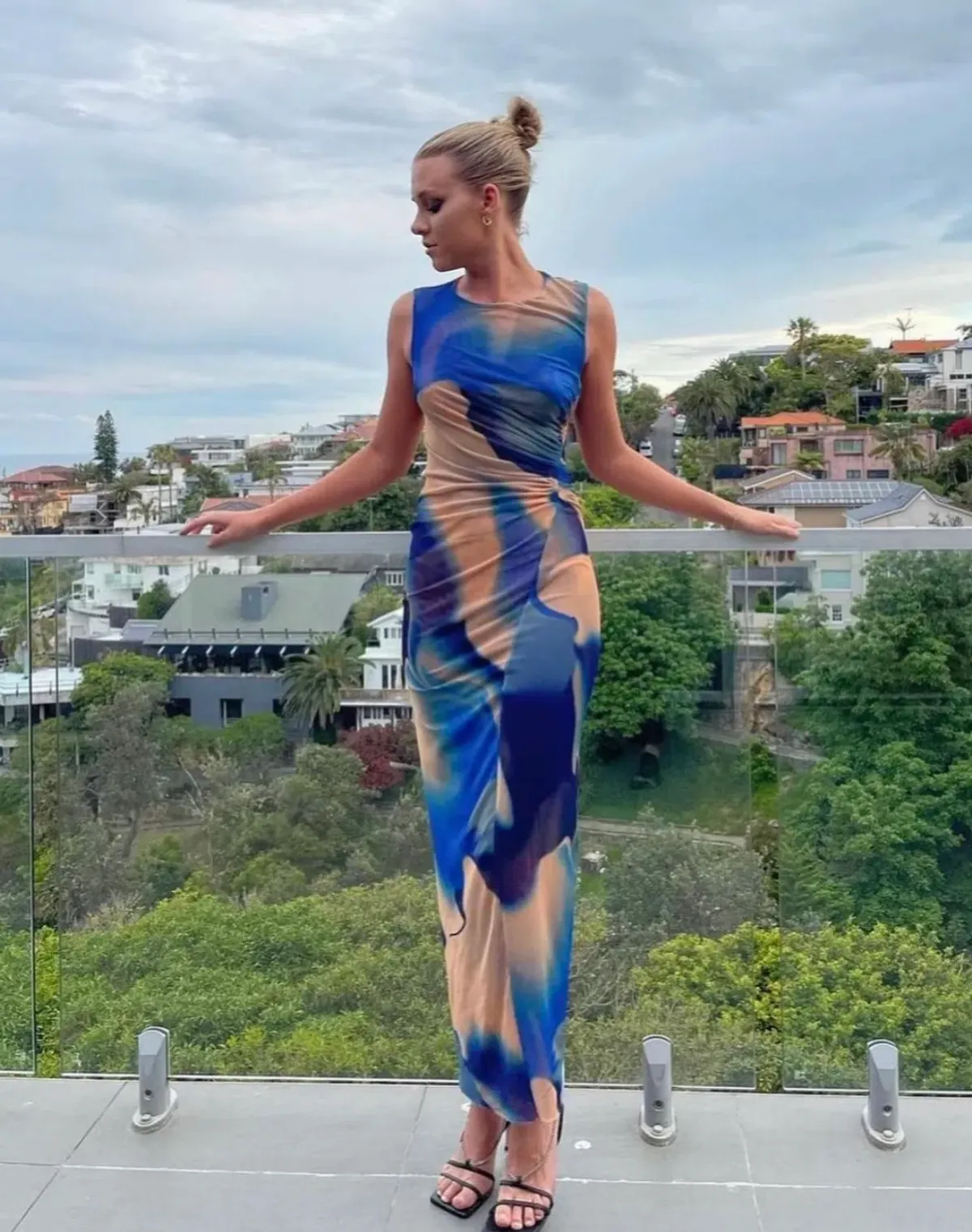 Scanlan Theodore Italian Watercolour Print Dress Blue Size 8 / S - Image 2