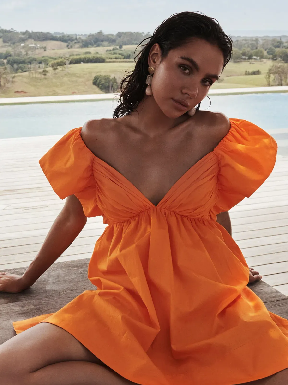 Sheike Bermuda Dress Orange Size AU 8 - Image 4