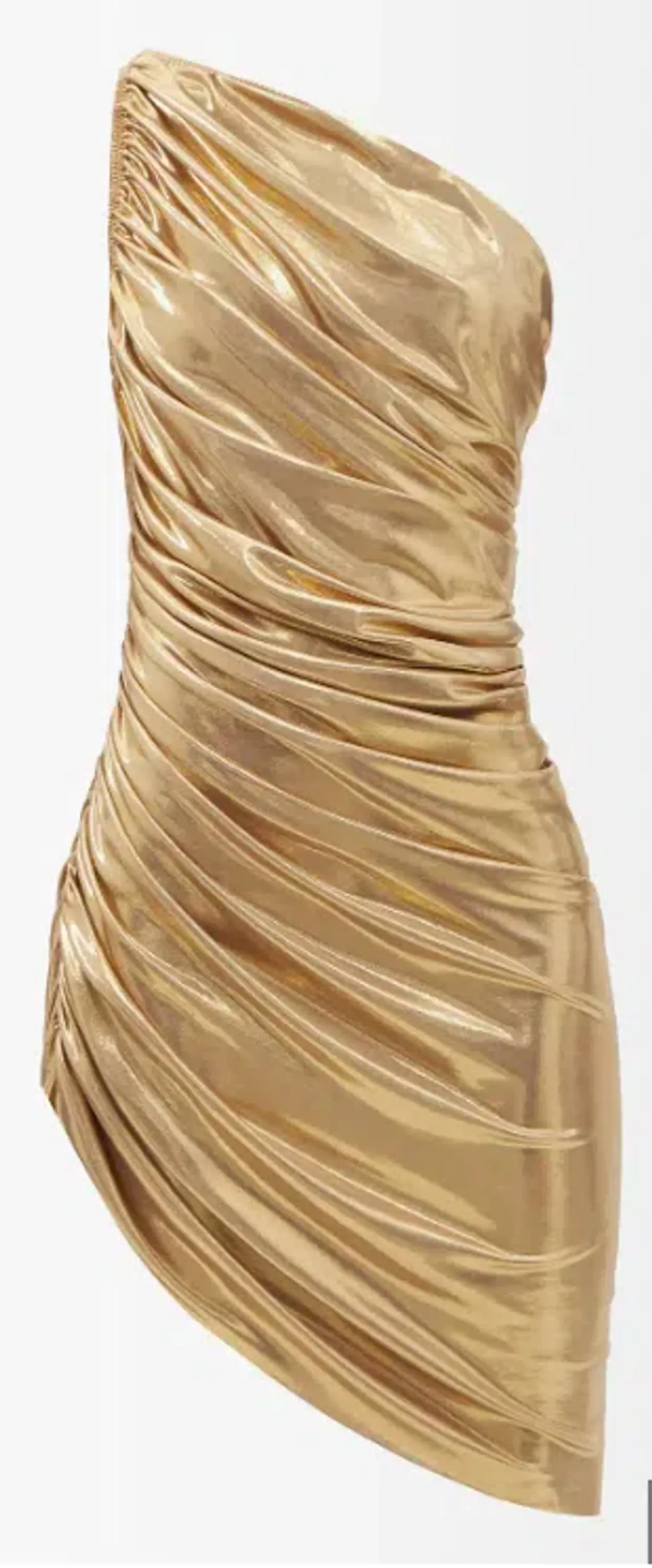 Norma Kamali Diana Mini Dress Gold Size S / Au 8 for rent on The Volte - main image