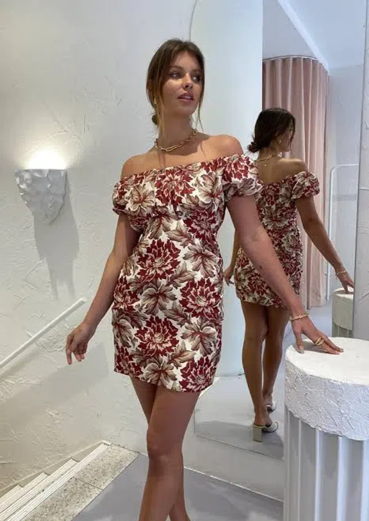 Sir The Label Valetta Off Shoulder Mini Dress Floral Size 3 / AU 12 - Image 2